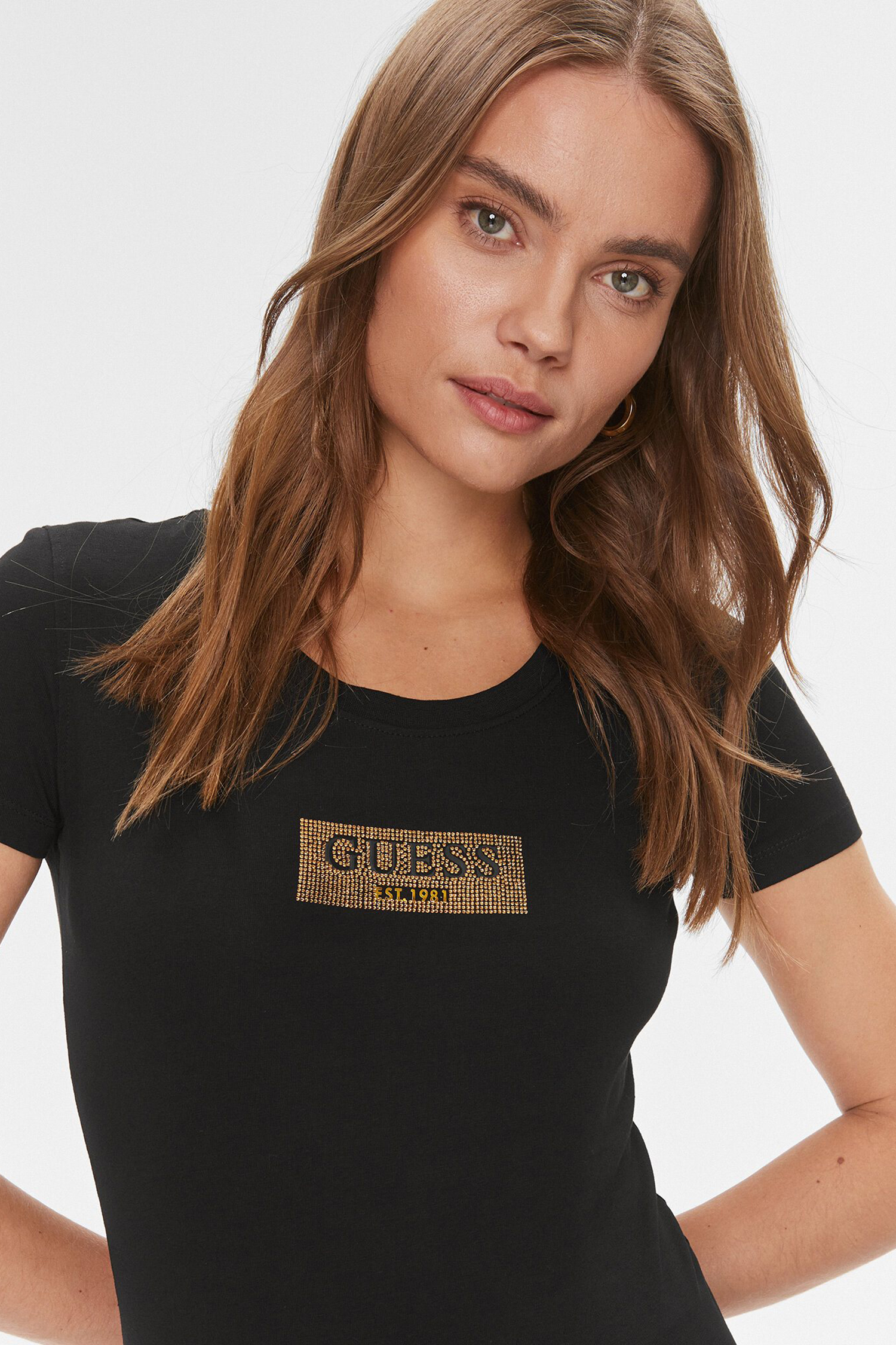 Женская черная футболка Guess W4RI33.J1314;JBLK — Ultrashop