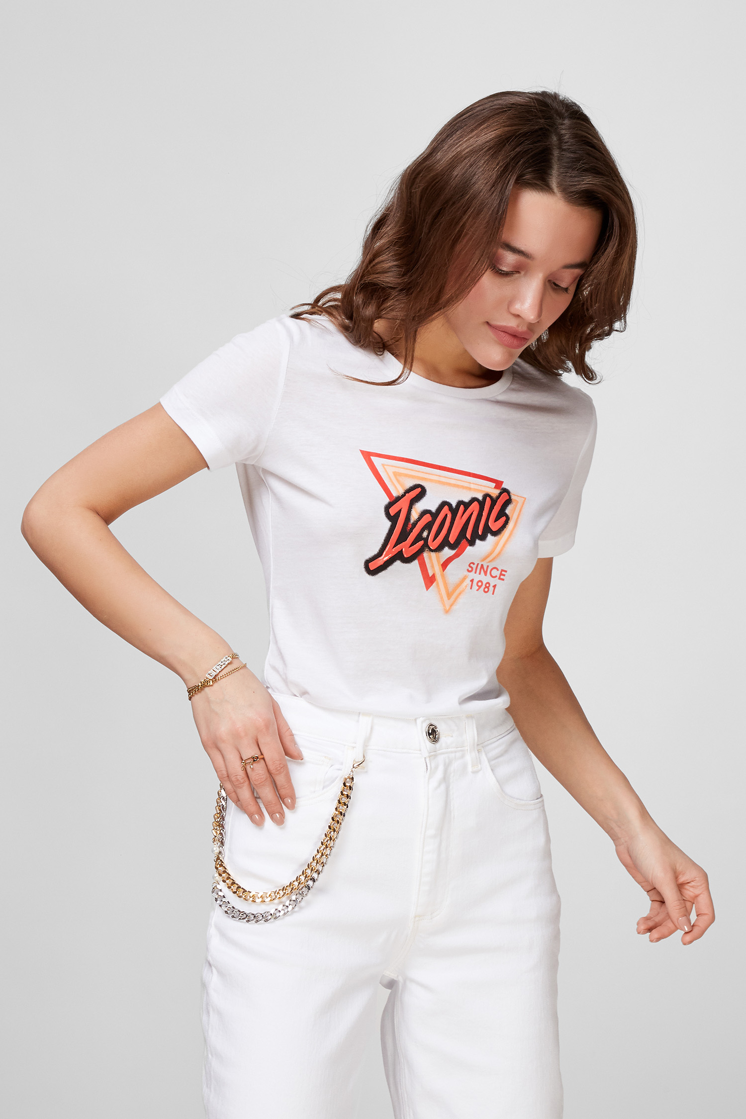 Женская белая футболка Guess W2RI14.K9RV0;G011