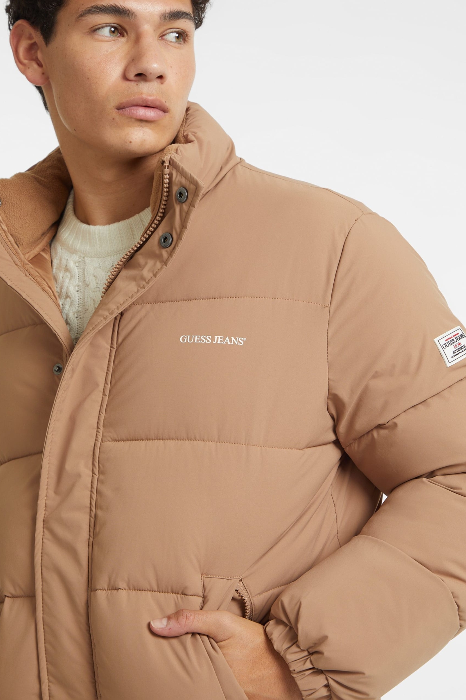 Мужская бежевая куртка Guess Jeans M4BL20.WGII2;G1DQ