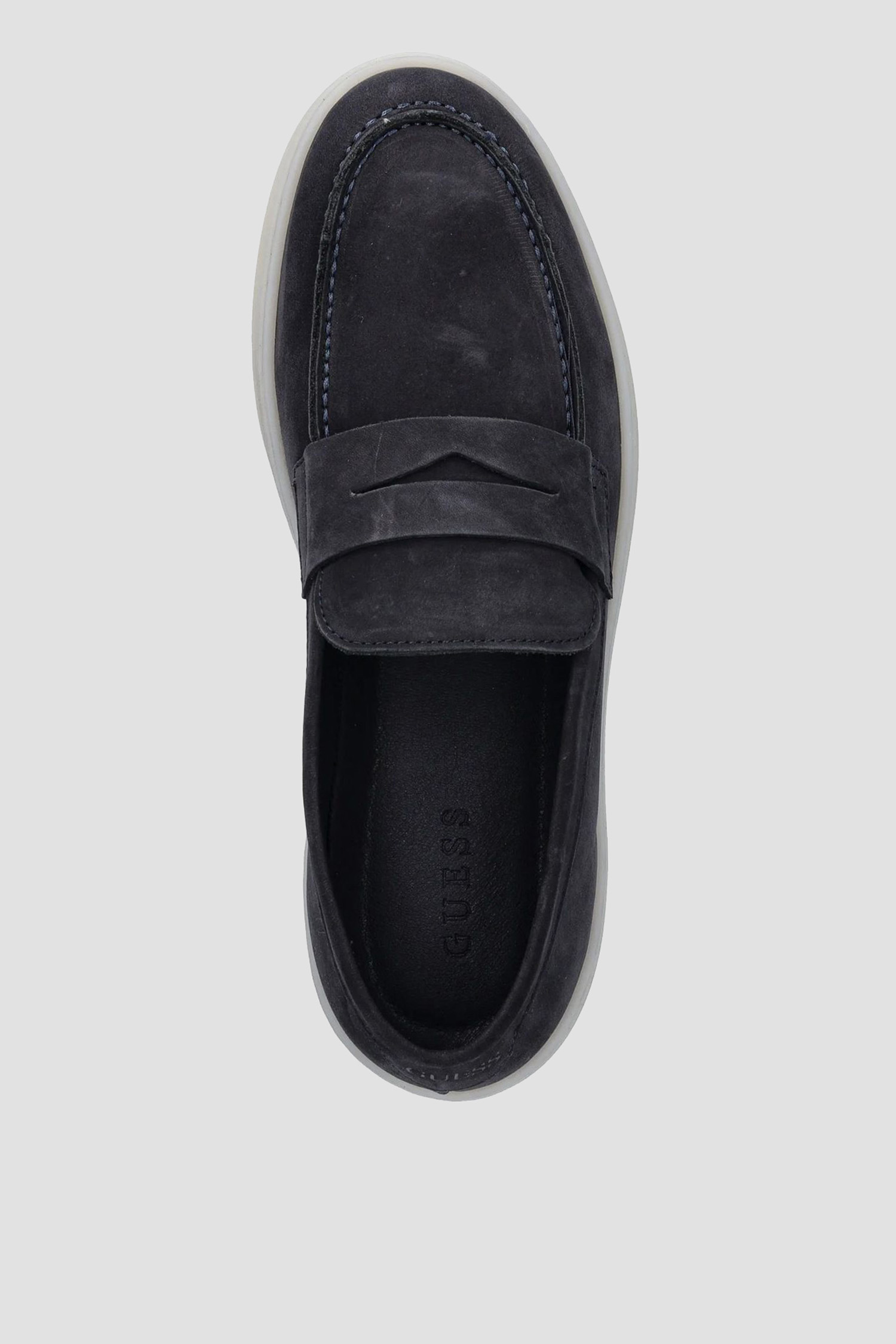 Мужские темно-синие нубуковые лоферы Guess FMTRIC.LEA14;BLUE