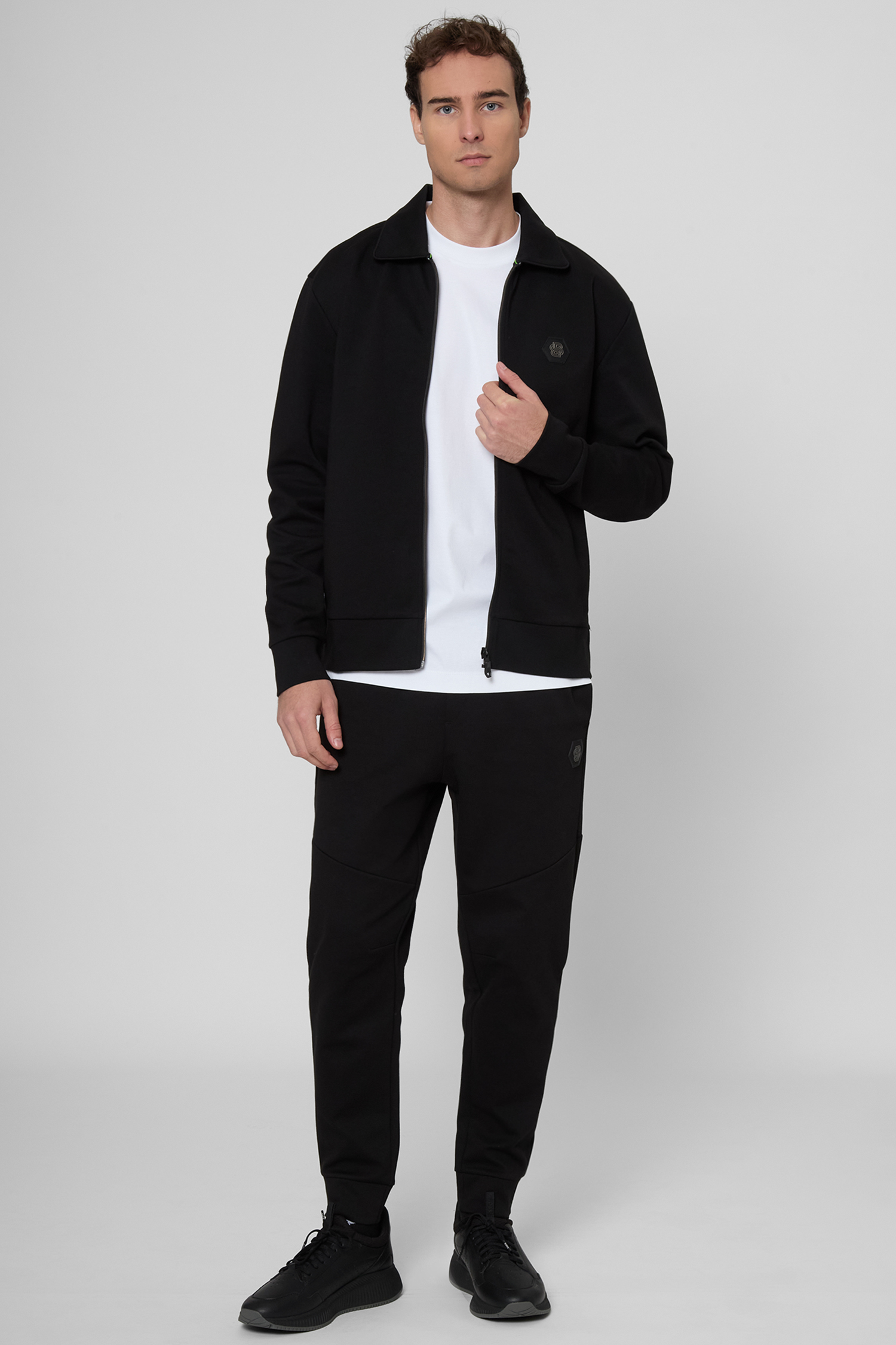 Чоловіча чорна кофта на блискавці BOSS 50543881;001