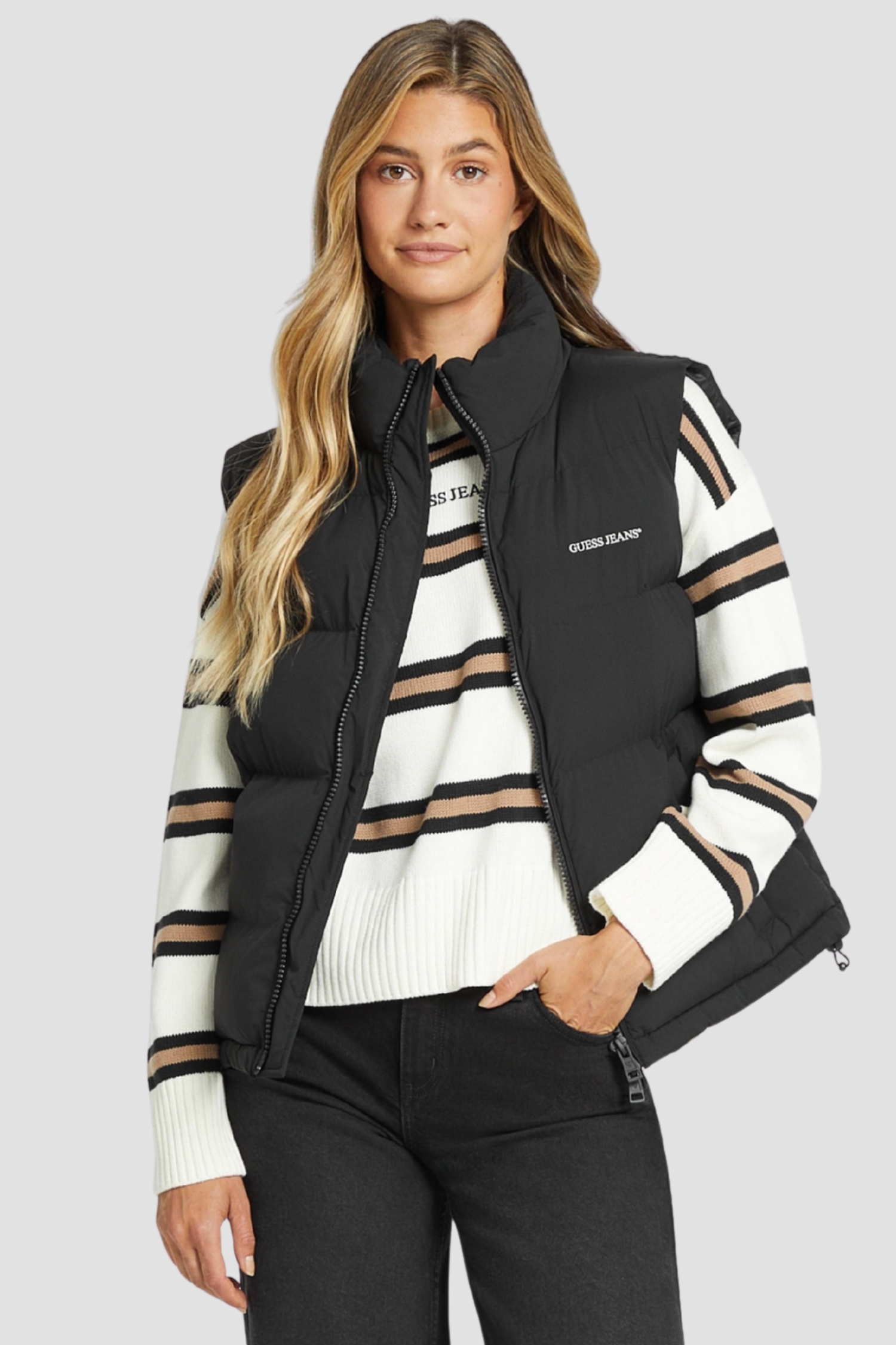 Женский черный жилет Guess Jeans W4BN59.WGII2;JBLK