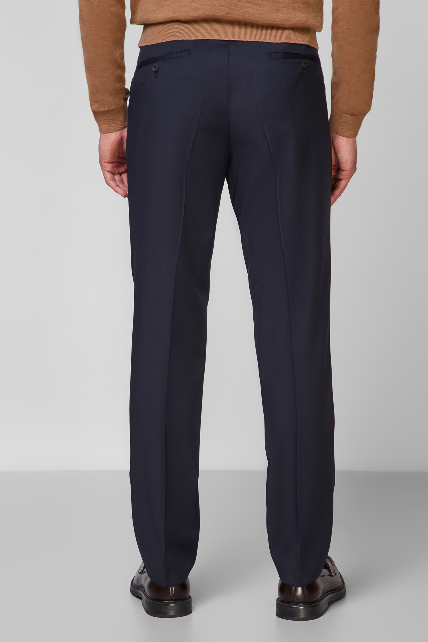 Чоловічі темно-сині вовняні брюки BOSS 50318825;401