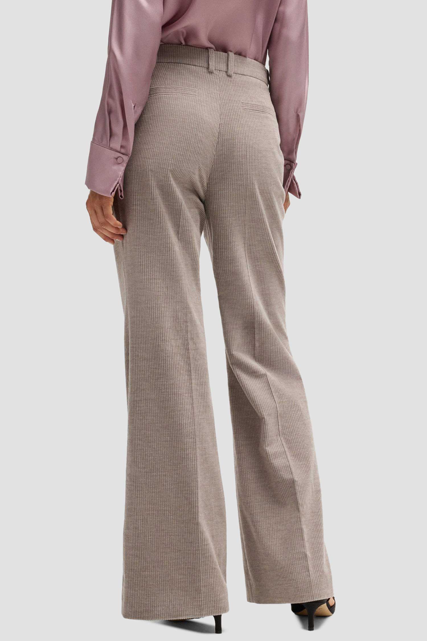 Женские бежевые вельветовые брюки BOSS 50527871;232