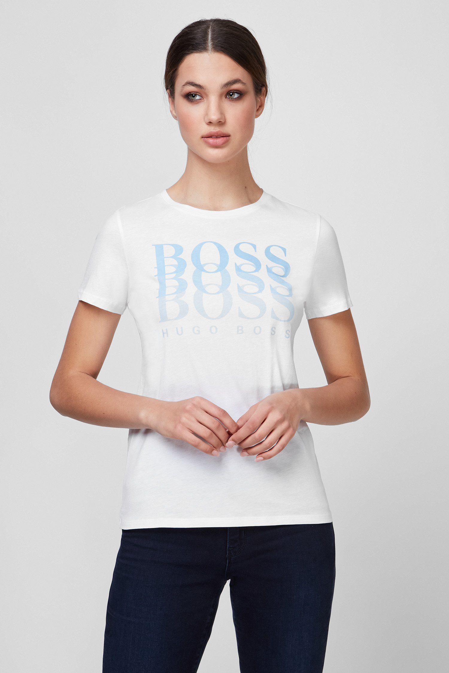 Женская белая футболка BOSS 50448512;100