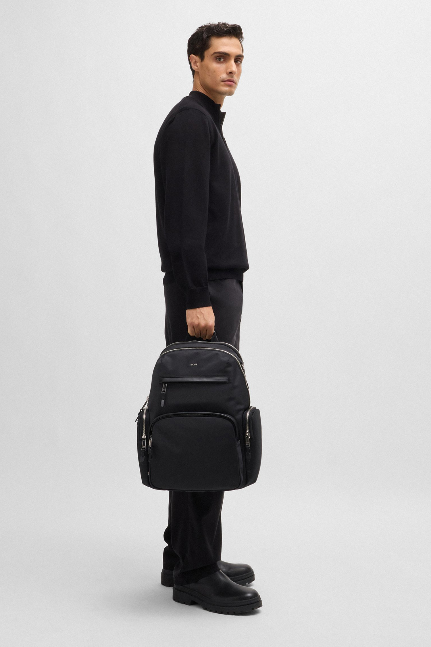 Чоловічий чорний рюкзак BOSS 50536485;001