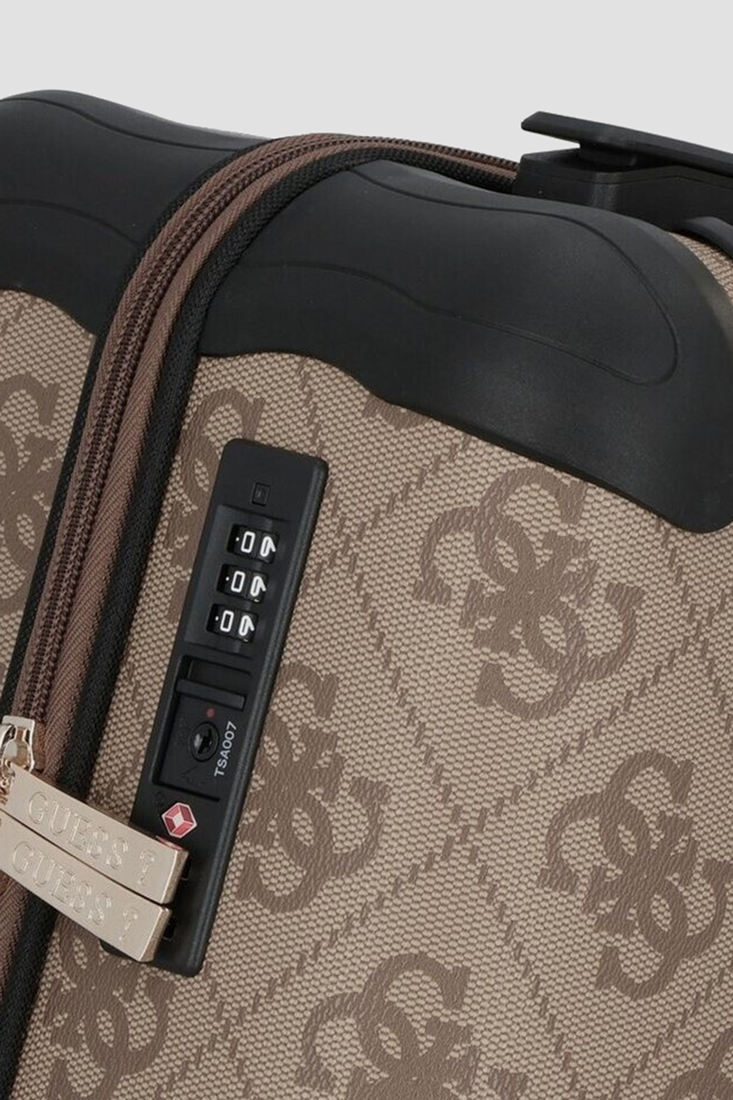 Бежевый чемодан с узором Guess TWO868.89830;LGW