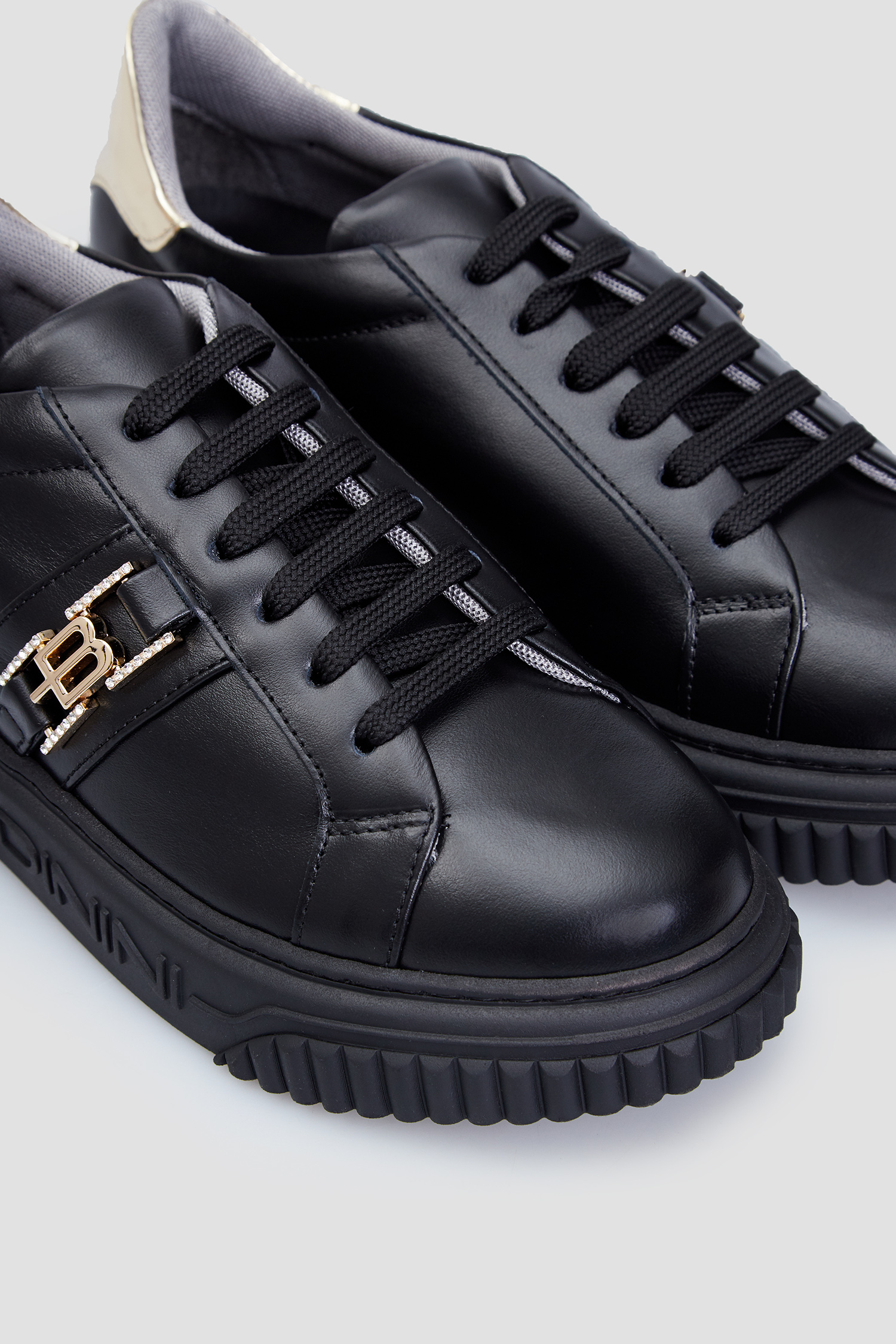 Женские черные кожаные сникерсы BALDININI D5B392T1VISP;NEPL