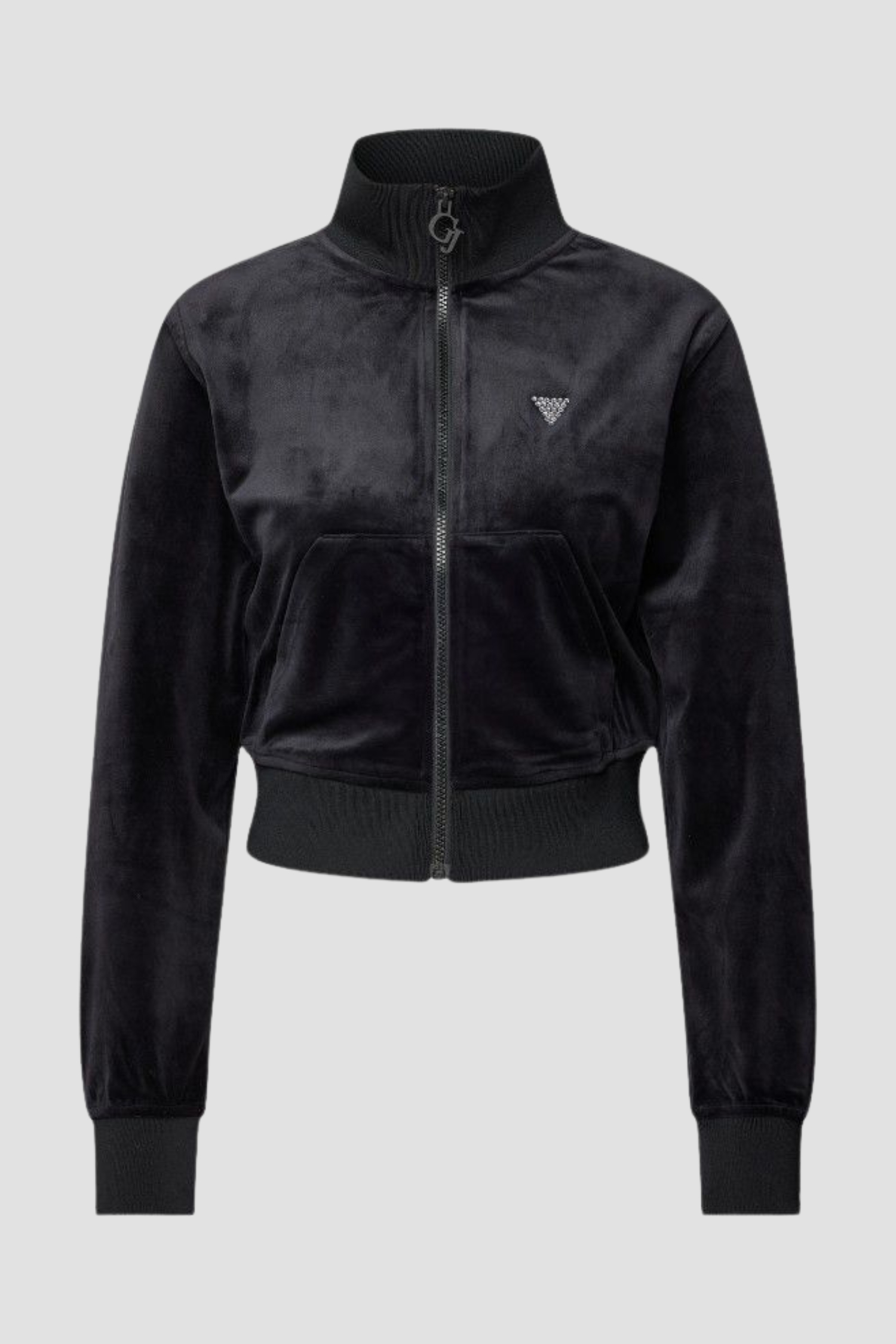 Женская черная велюровая спортивная кофта Guess V3BQ22.KBXI2;JBLK