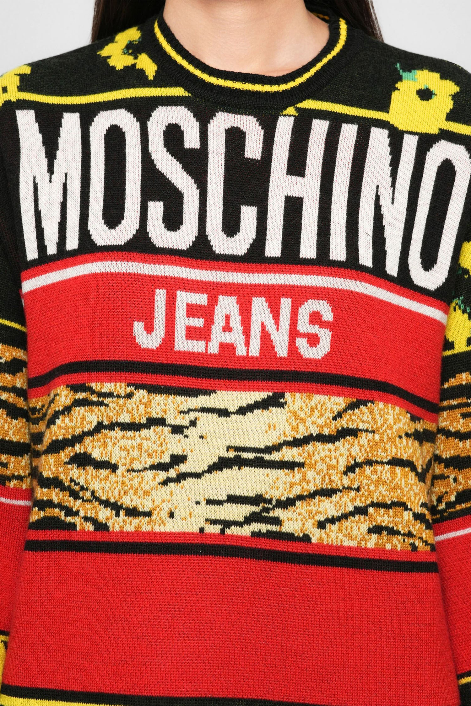 Женское шерстяное платье в полоску Moschino A0495.8212;3555