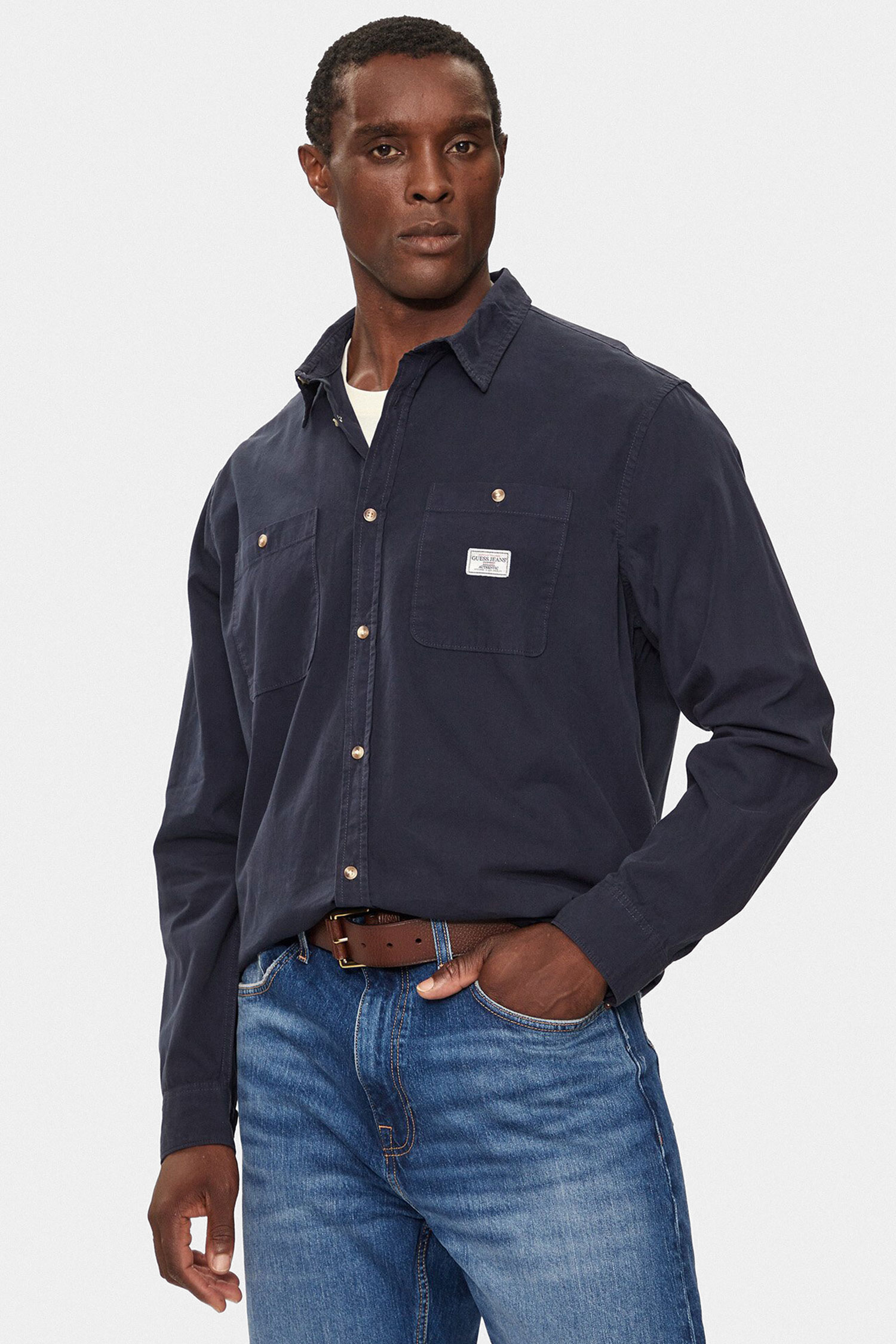 Чоловіча темно-синя сорочка Guess Jeans M4YH37.WGCF1;A71W