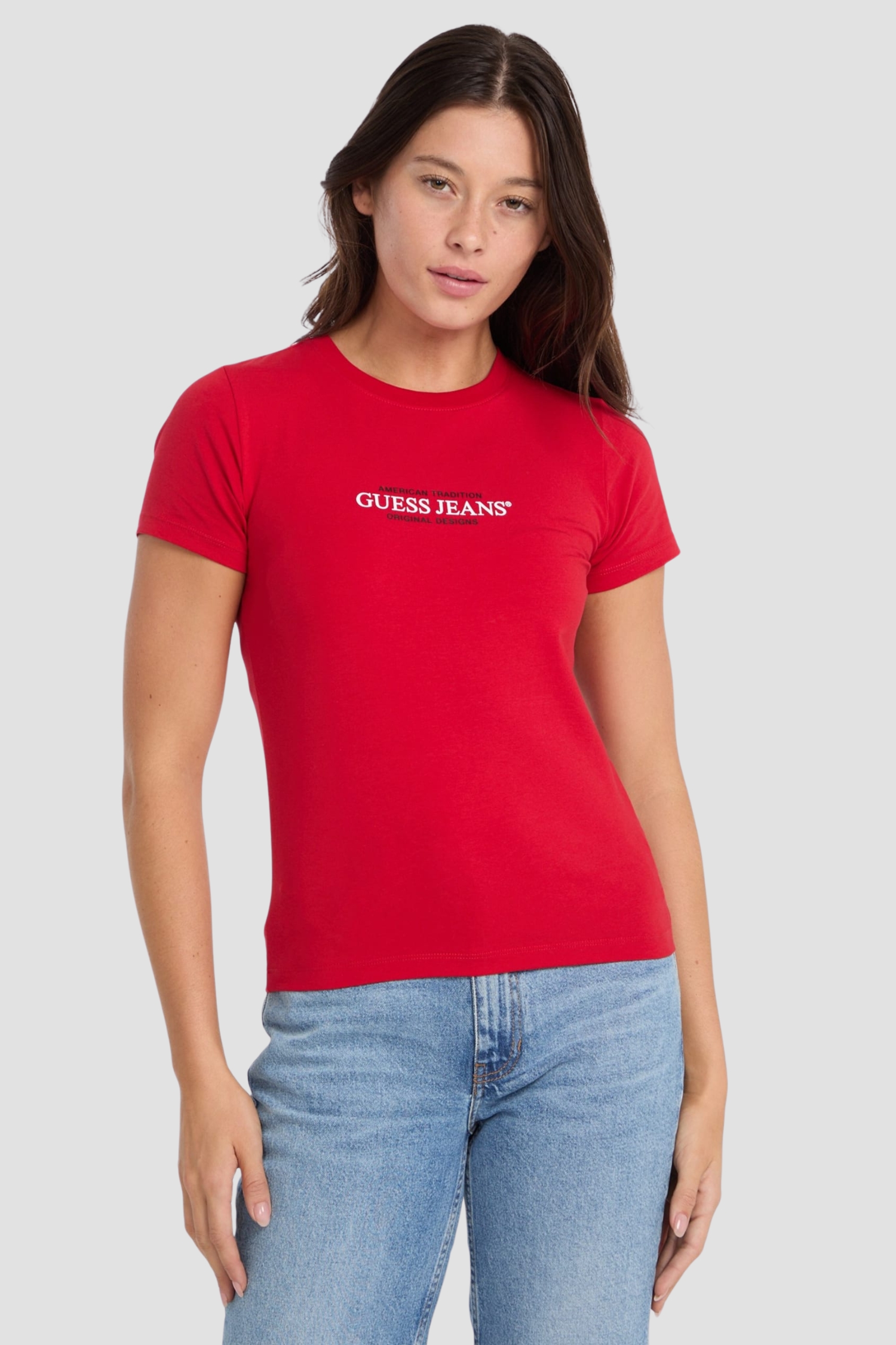Жіноча червона футболка Guess Jeans W4YI03.J1314;G585