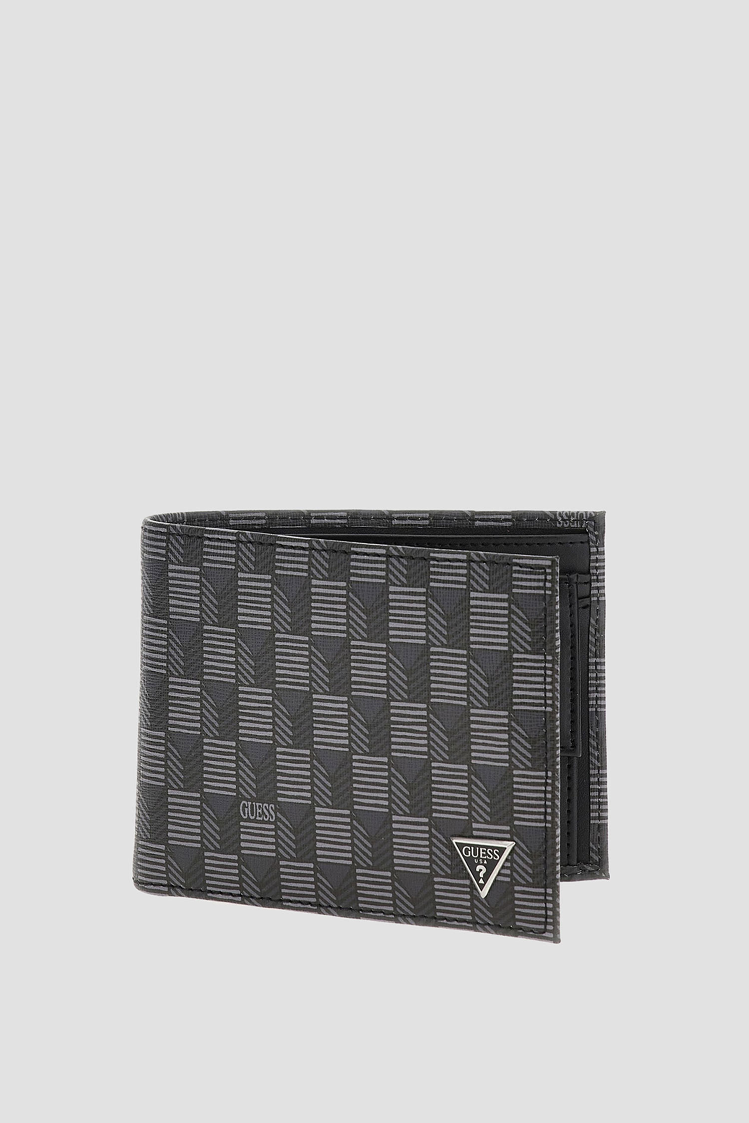 Чоловічий чорний гаманець з візерунком Guess SMJESE.LEA20;BLA