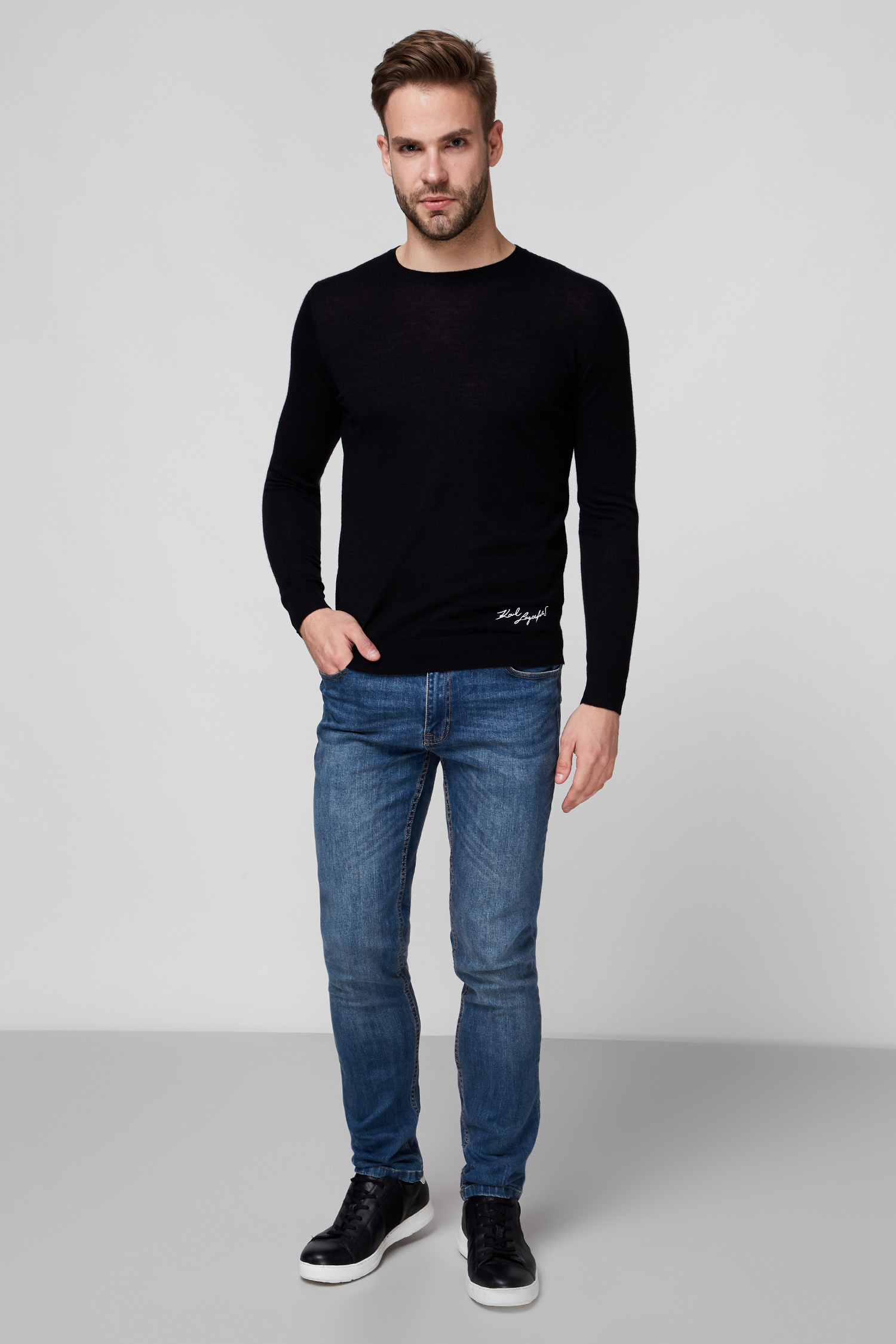 Чоловічий чорний кашеміровий джемпер Karl Lagerfeld 502307.655042;990