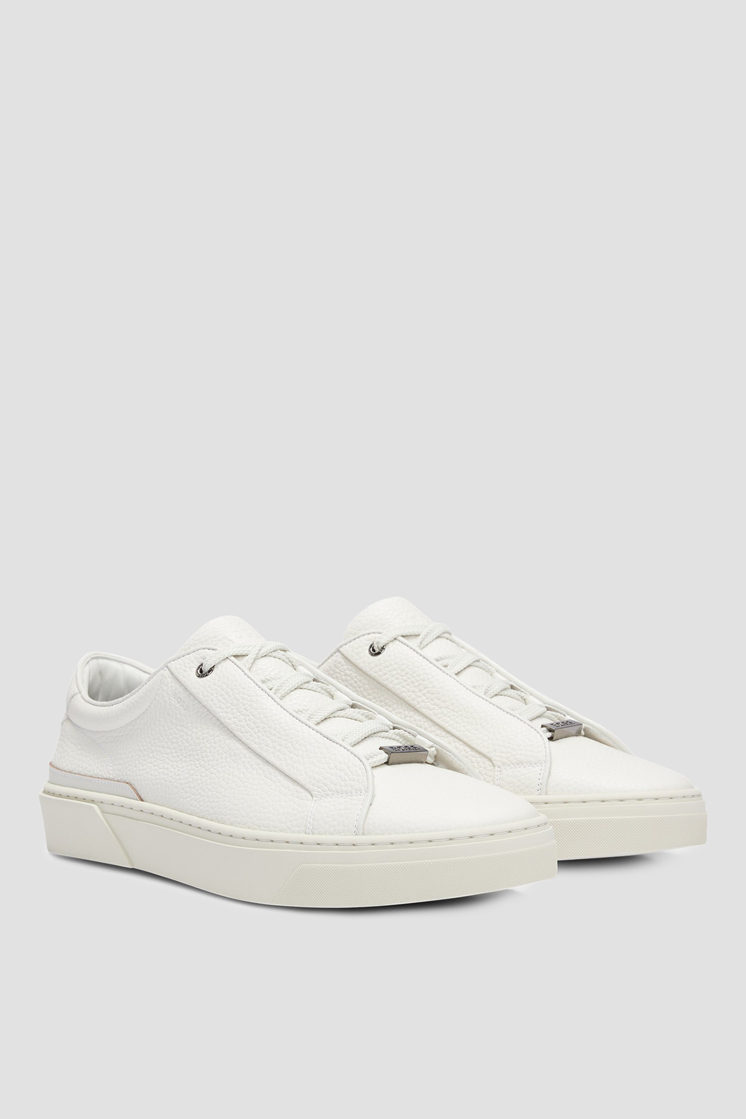 Чоловічі білі шкіряні снікерси BOSS 50504331;112