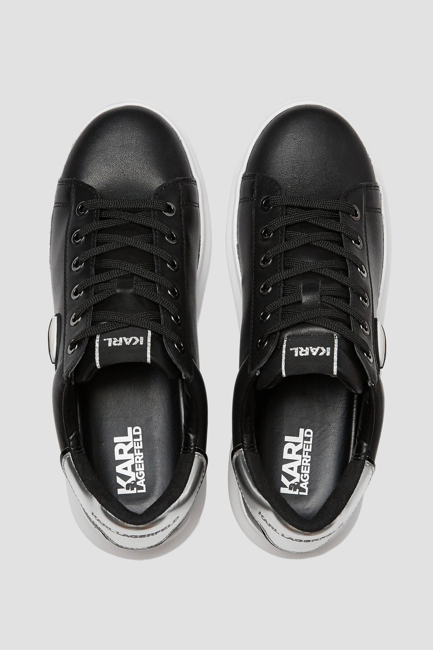 Женские черные кожаные сникерсы Karl Lagerfeld KL62530N;000