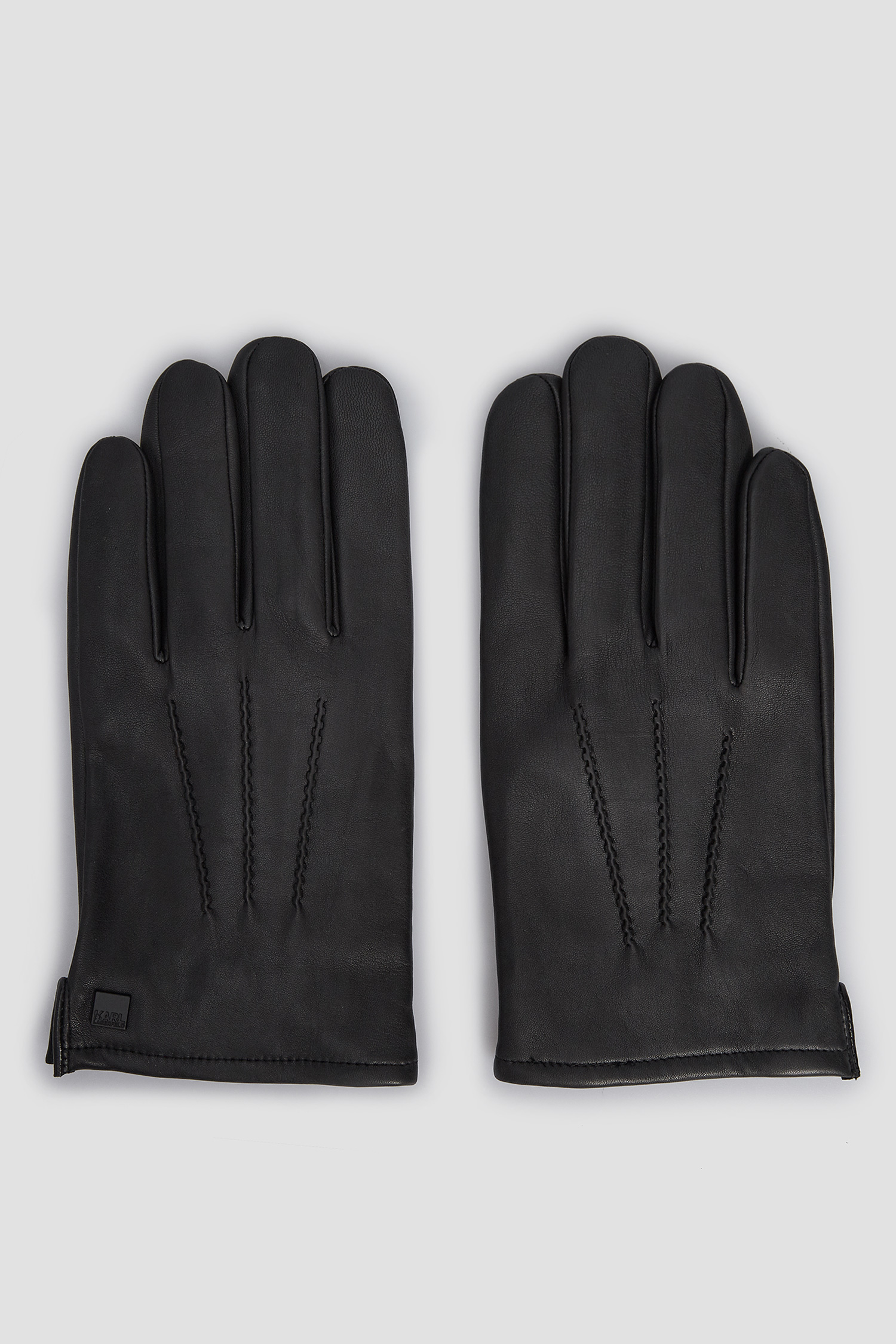 Чоловічі чорні шкіряні рукавички Karl Lagerfeld 502443.815400;990