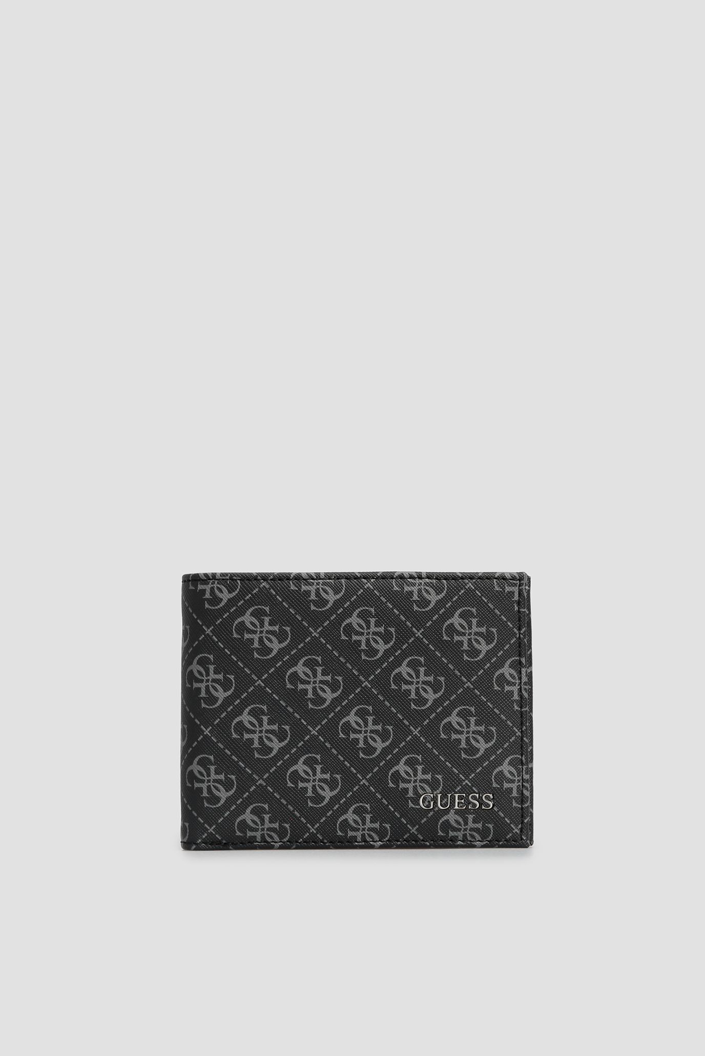Мужской черный кожаный кошелек с узором Guess SMDANL.LEA20;BLA