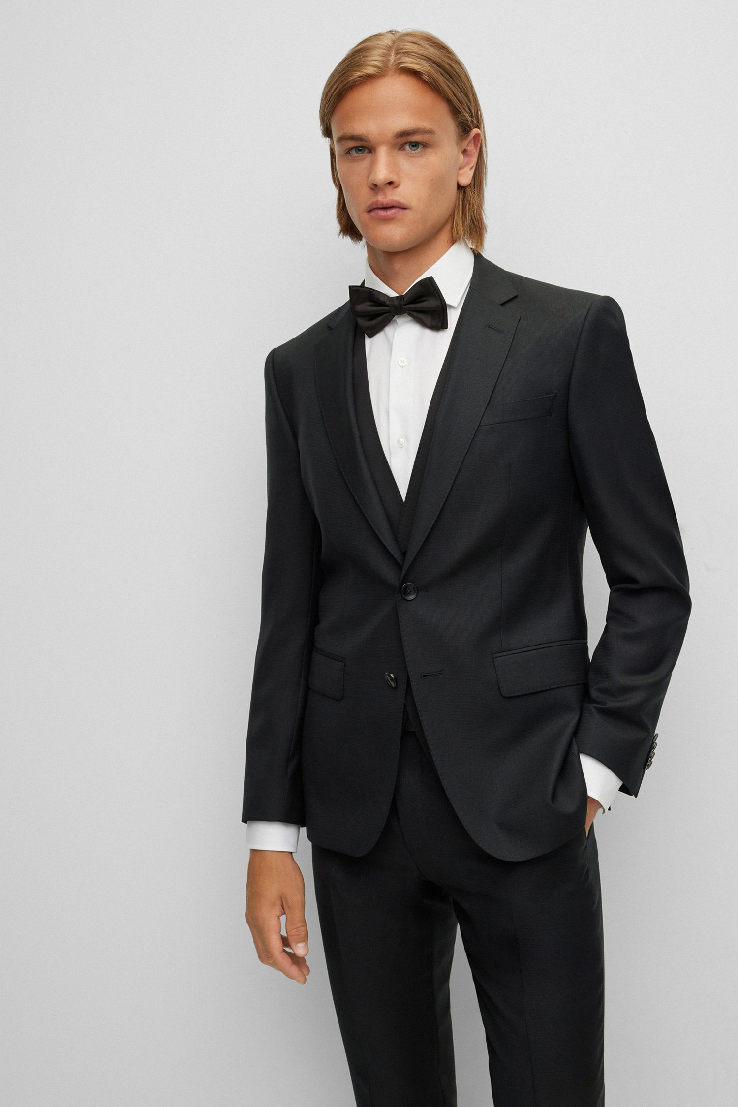 Чоловічий чорний шовковий метелик BOSS 50480280;001