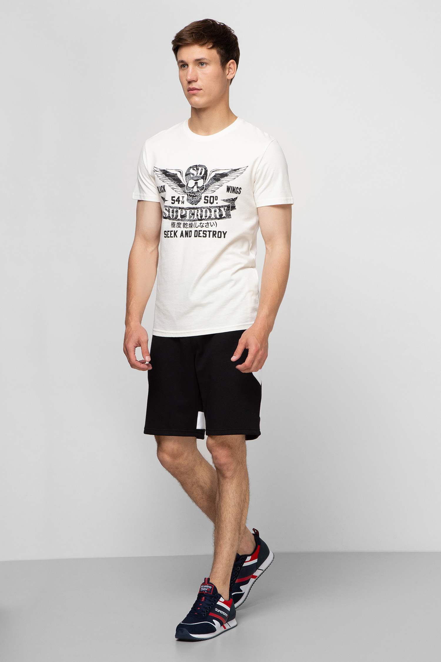 Мужская белая футболка с принтом SuperDry M1010137A;7SO