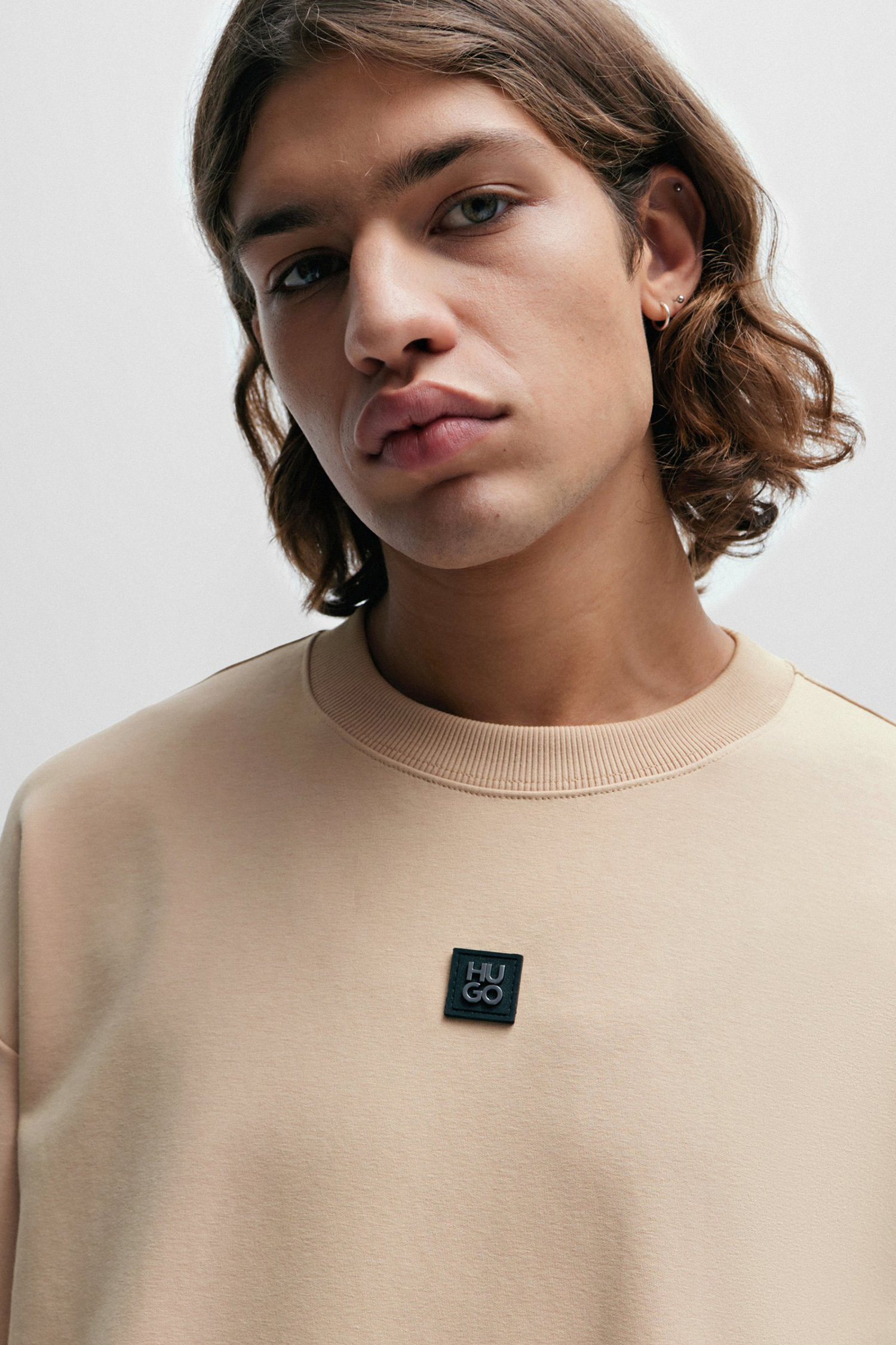 Мужской бежевый свитшот HUGO 50509270;267