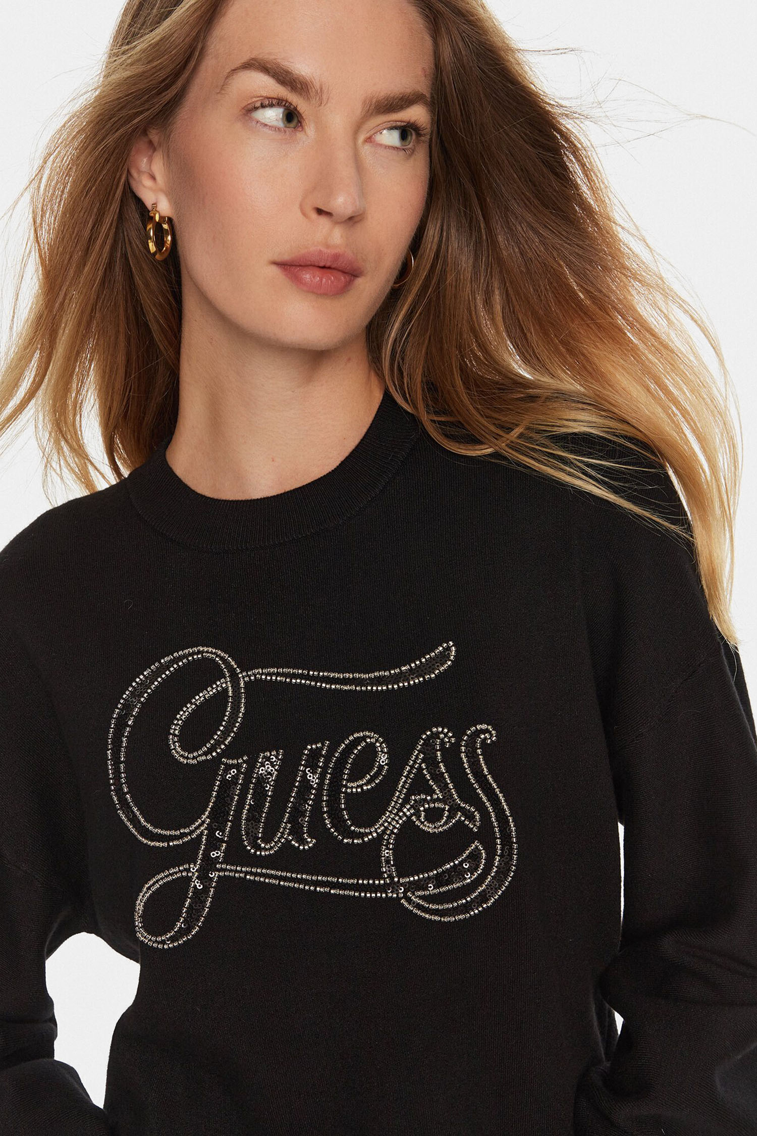 Жіночий чорний джемпер Guess W4BR07.Z26I2;JBLK