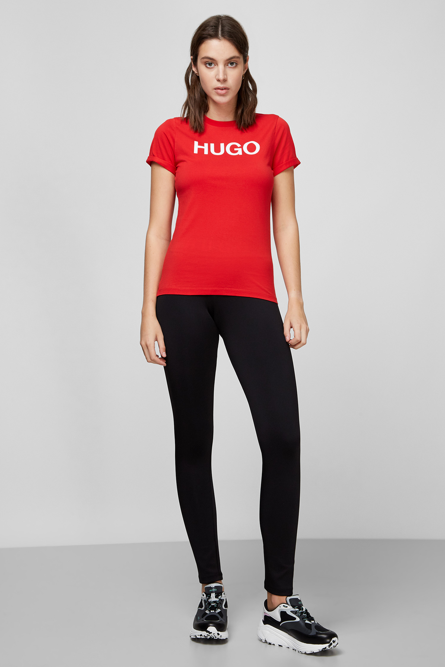 Женская красная футболка HUGO 50435017;693
