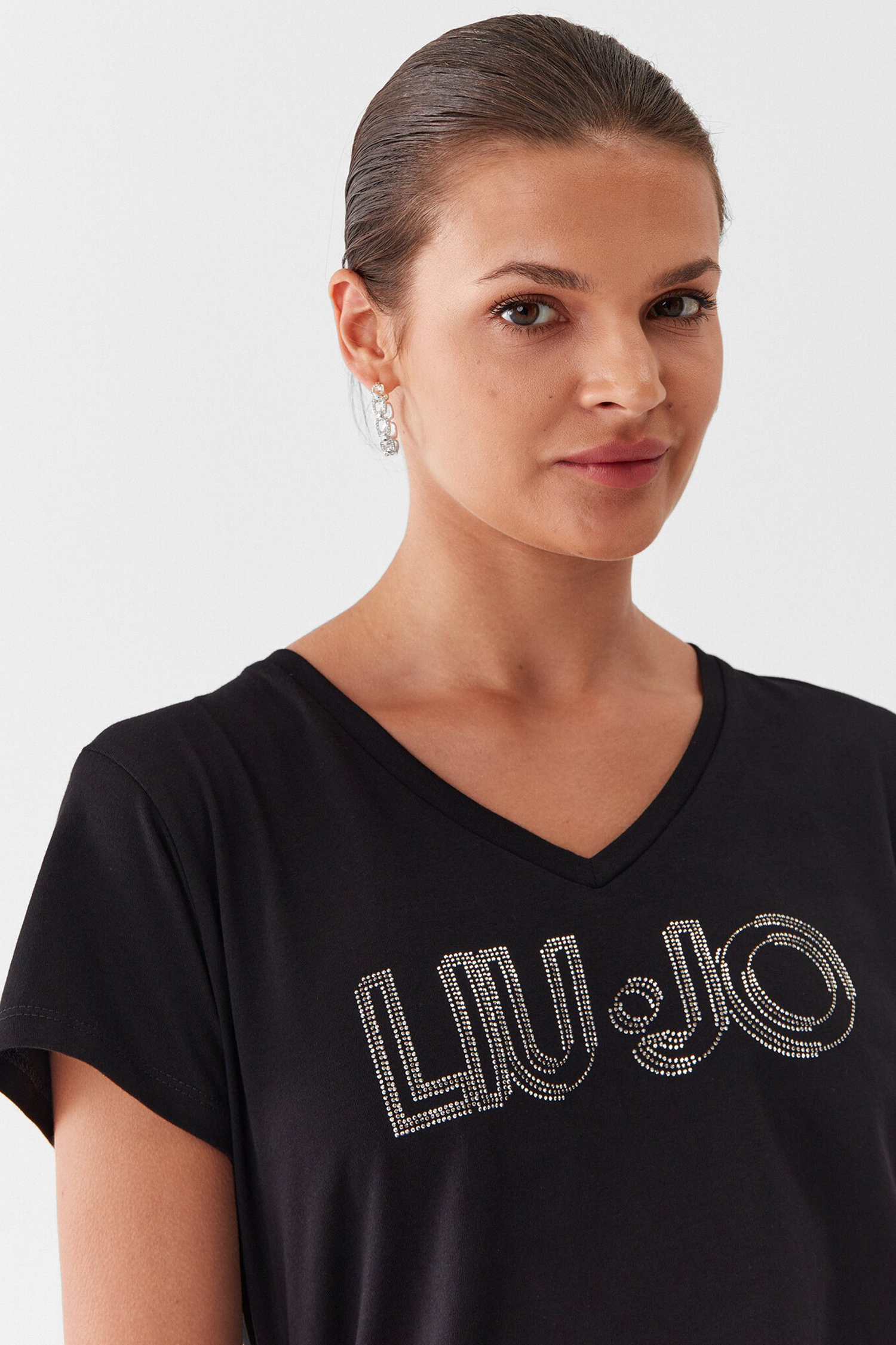 Женская черная футболка Liu Jo TF3297.J6040;W9414