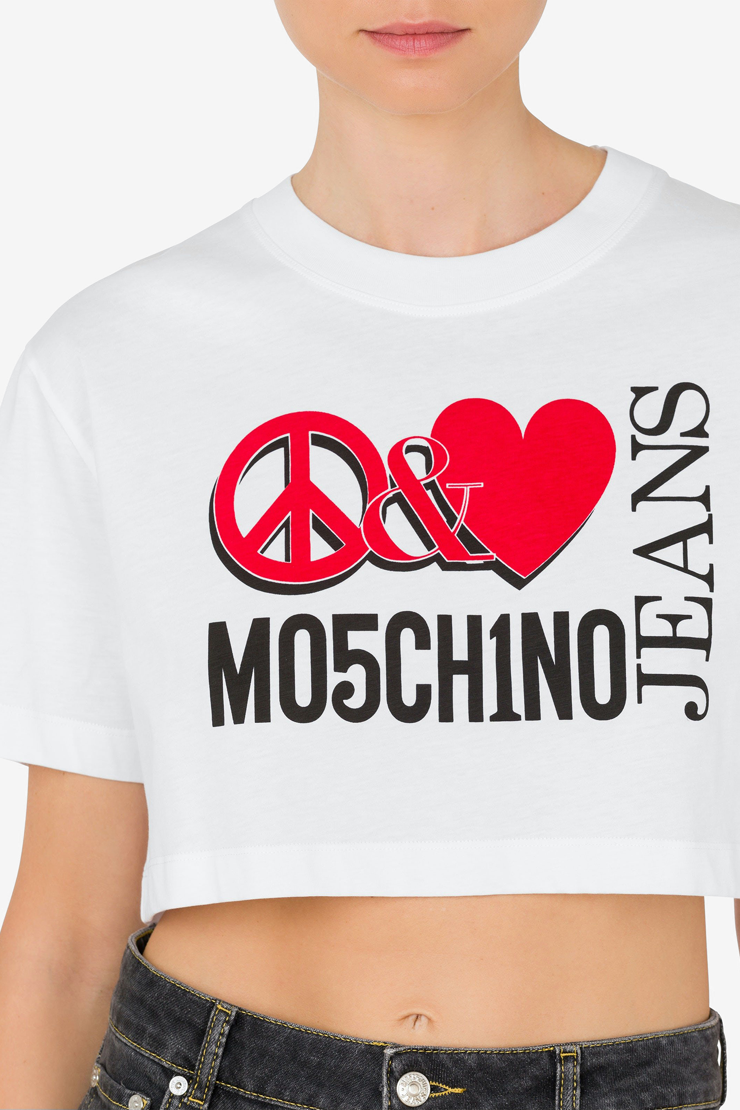 Женский белый топ Moschino J0703.3262;3001