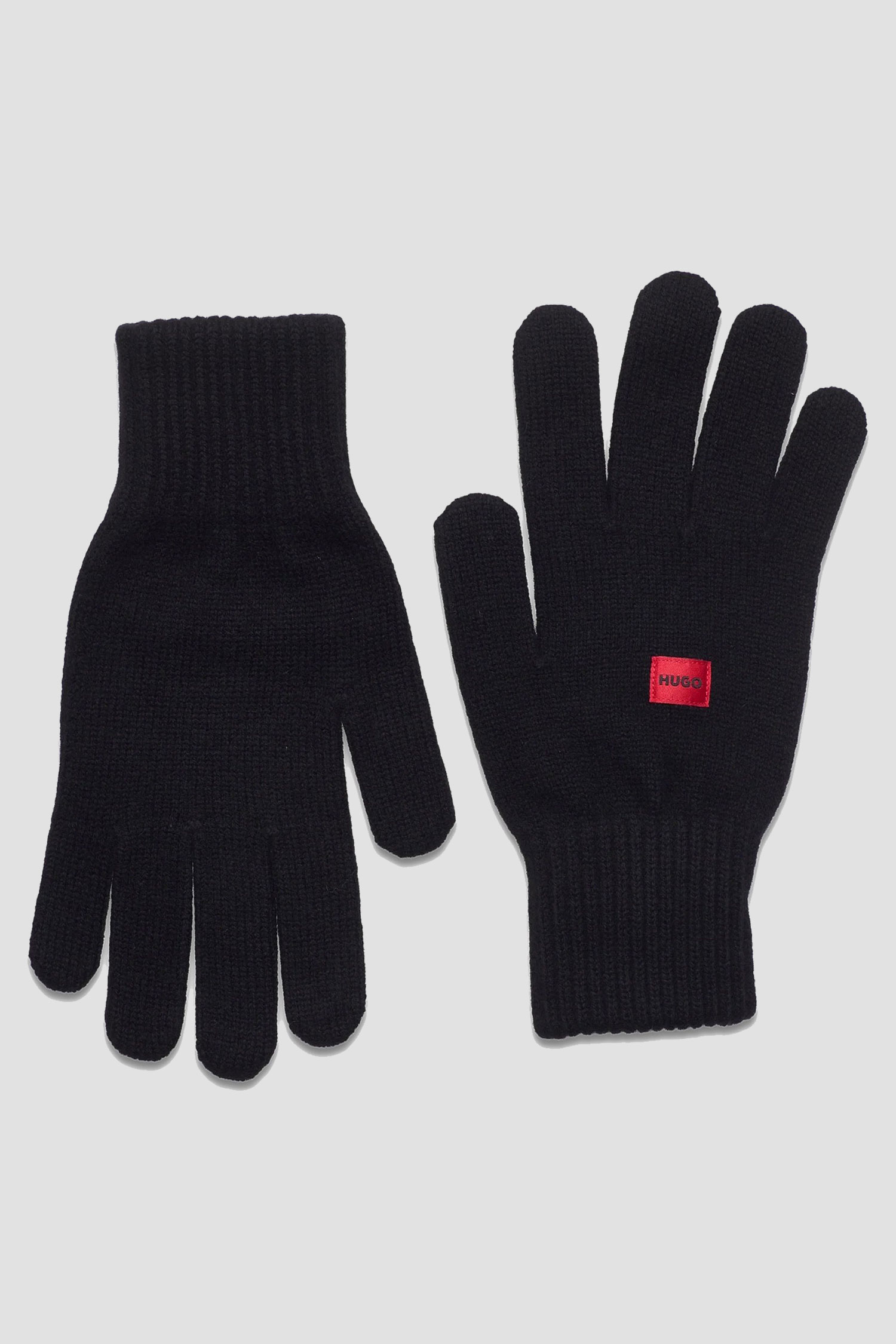 Чоловічі чорні вовняні рукавички HUGO 50503344;001