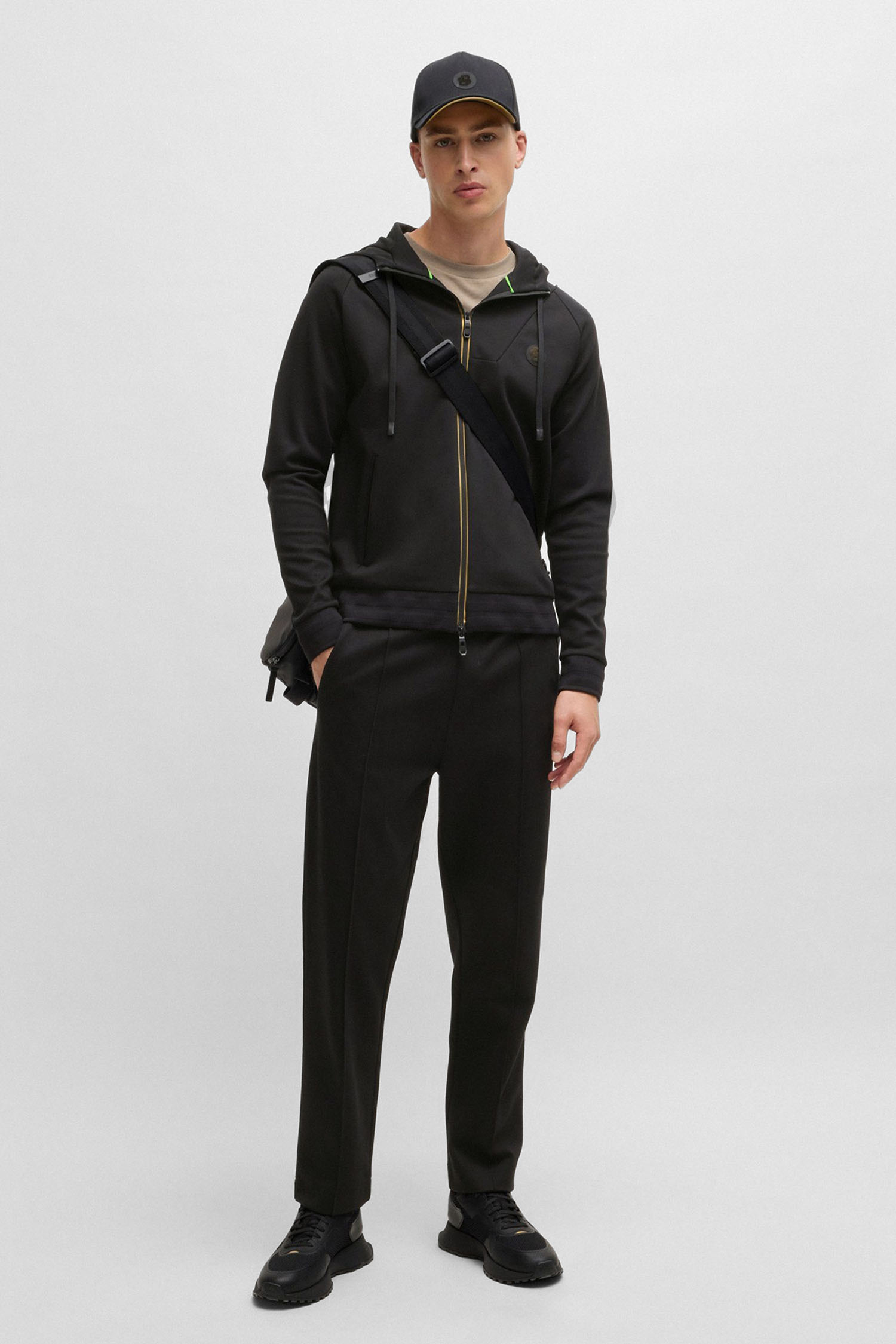 Чоловіча чорна кофта на блискавці BOSS 50530969;001