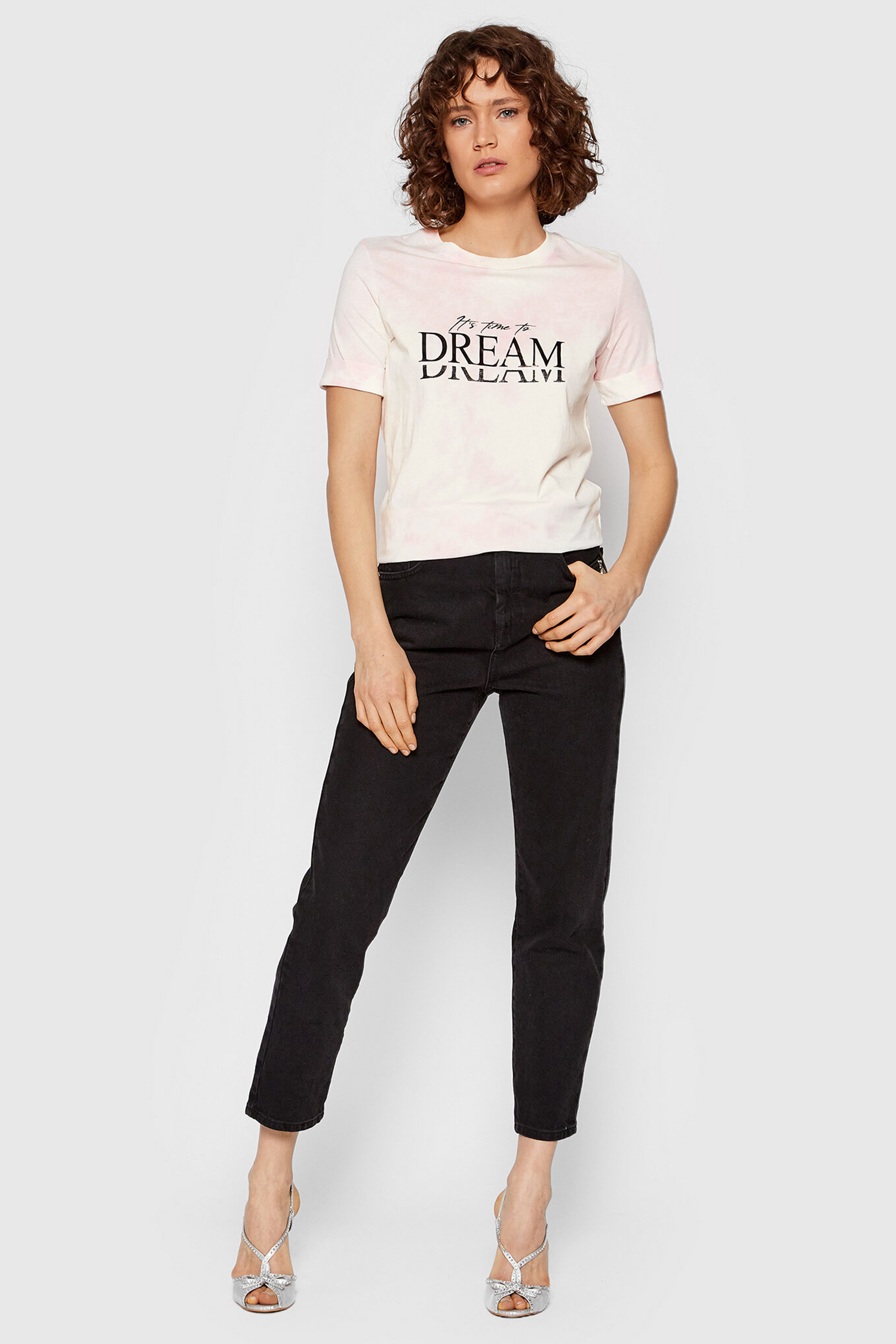 Жіноча пудрова футболка Guess W2GI14.JA900;F61Y