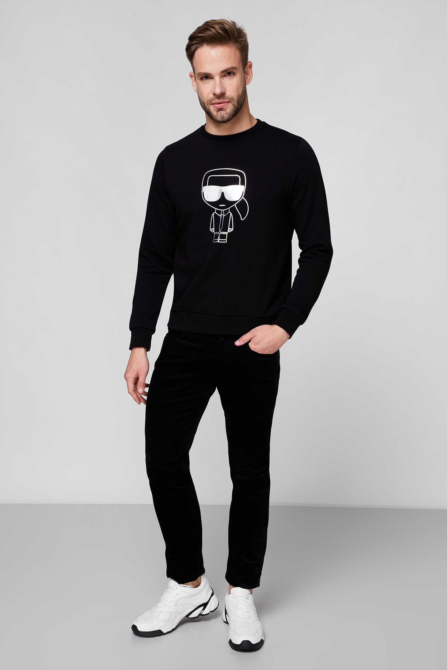 Мужской черный свитшот с принтом Karl Lagerfeld 502900.705035;990 ...