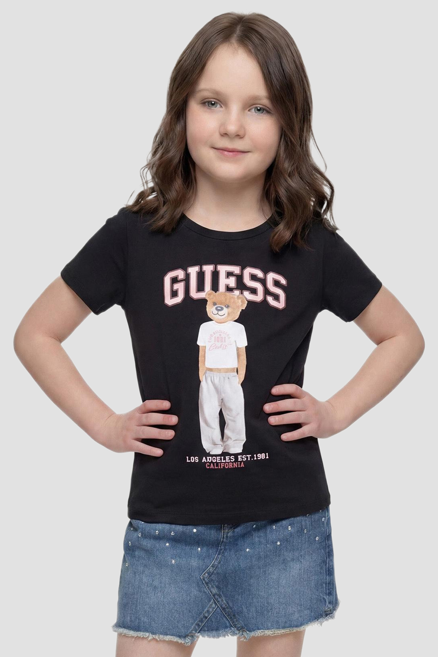 Детская черная футболка Guess Kids J6YI08.K3710;JBLK