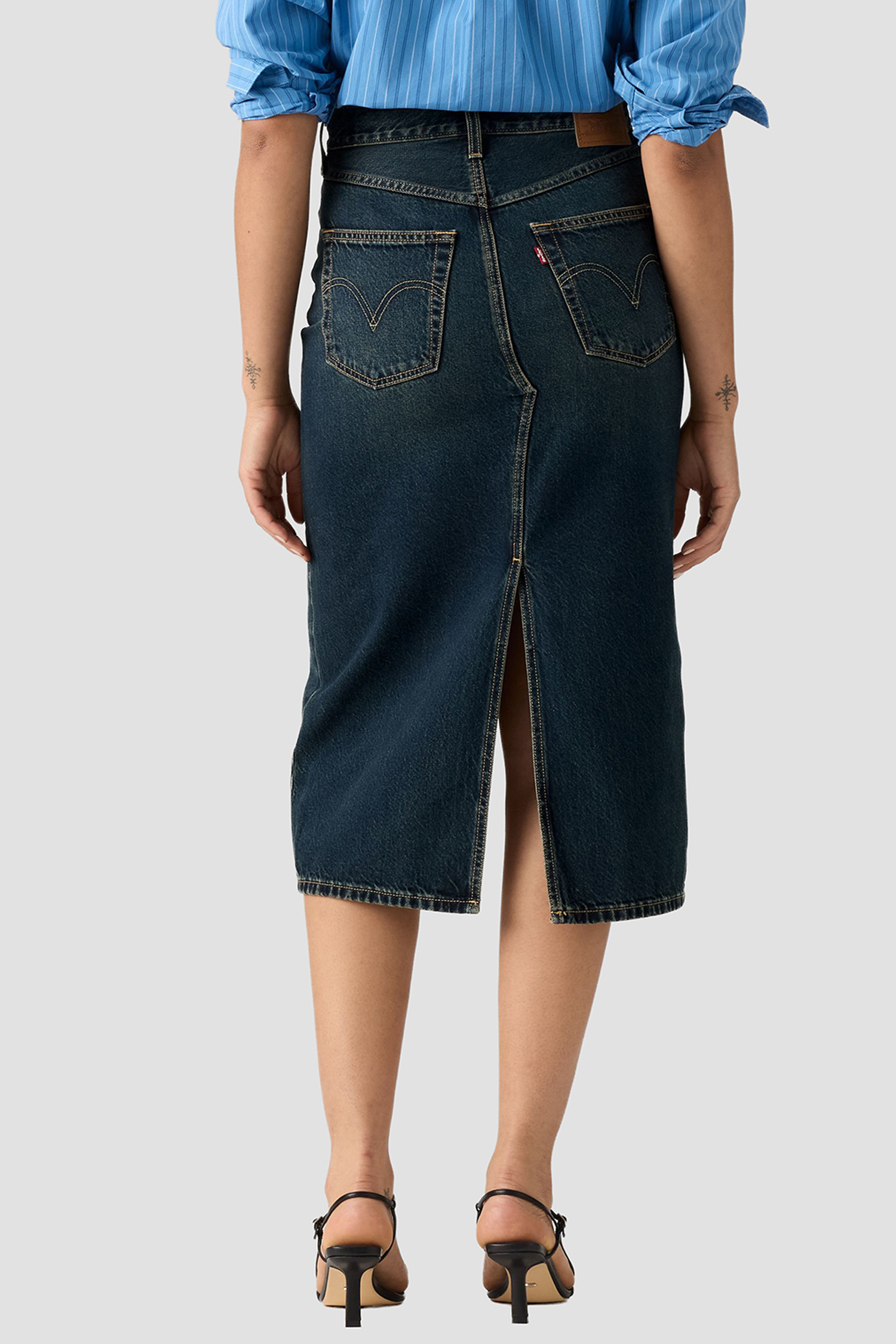 Женская темно-синяя джинсовая юбка Levi’s® 008AF;0001