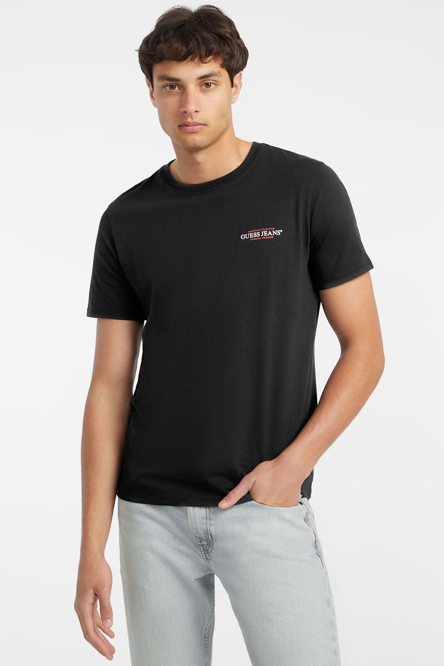 Мужская черная футболка Guess Jeans M4YI55.K8HM0;JBLK