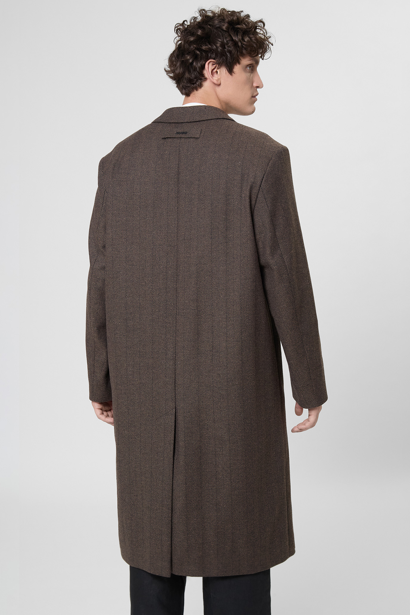 Чоловіче коричневе пальто з візерунком HUGO 50542695;217