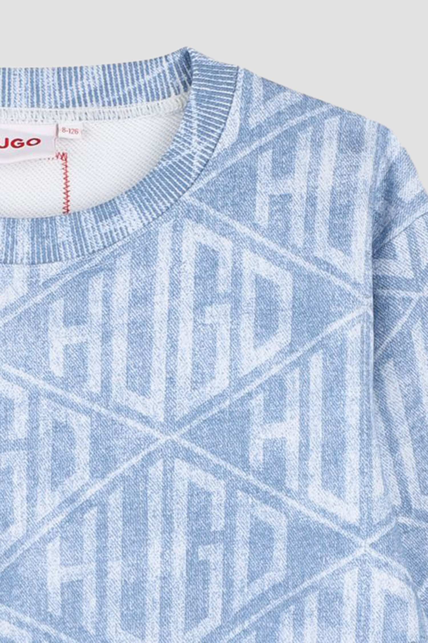 Детский голубой свитшот с узором HUGO kids G00395;Z10