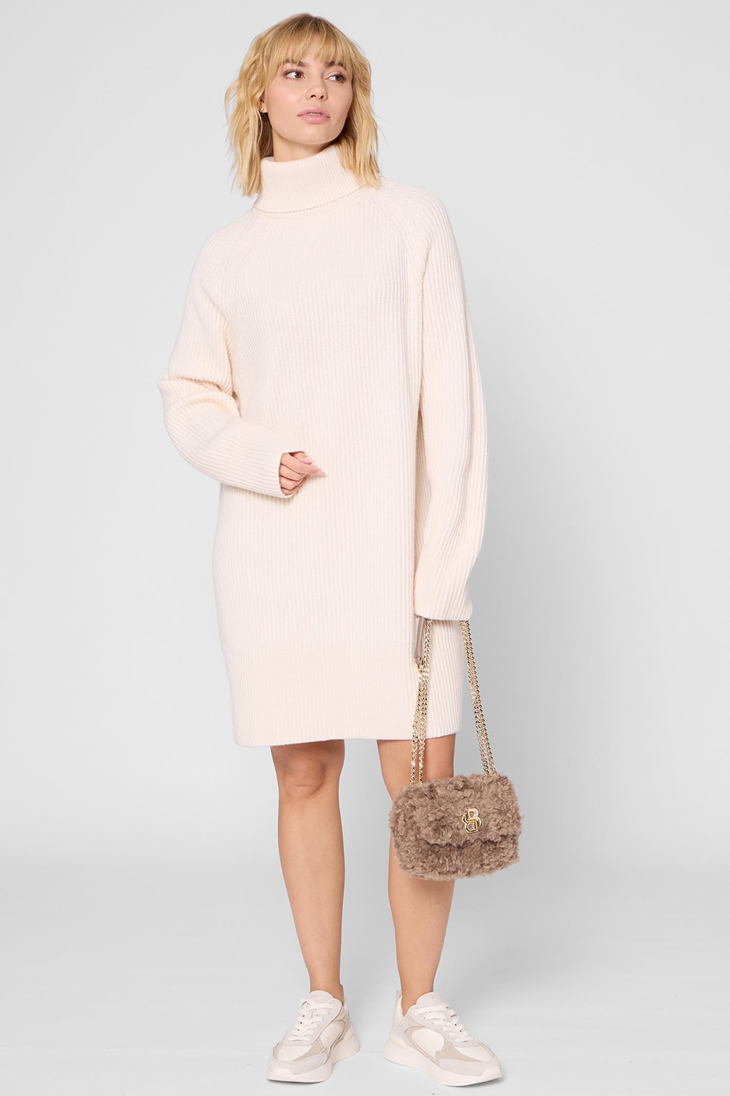 Женское белое шерстяное платье BOSS 50548795;118