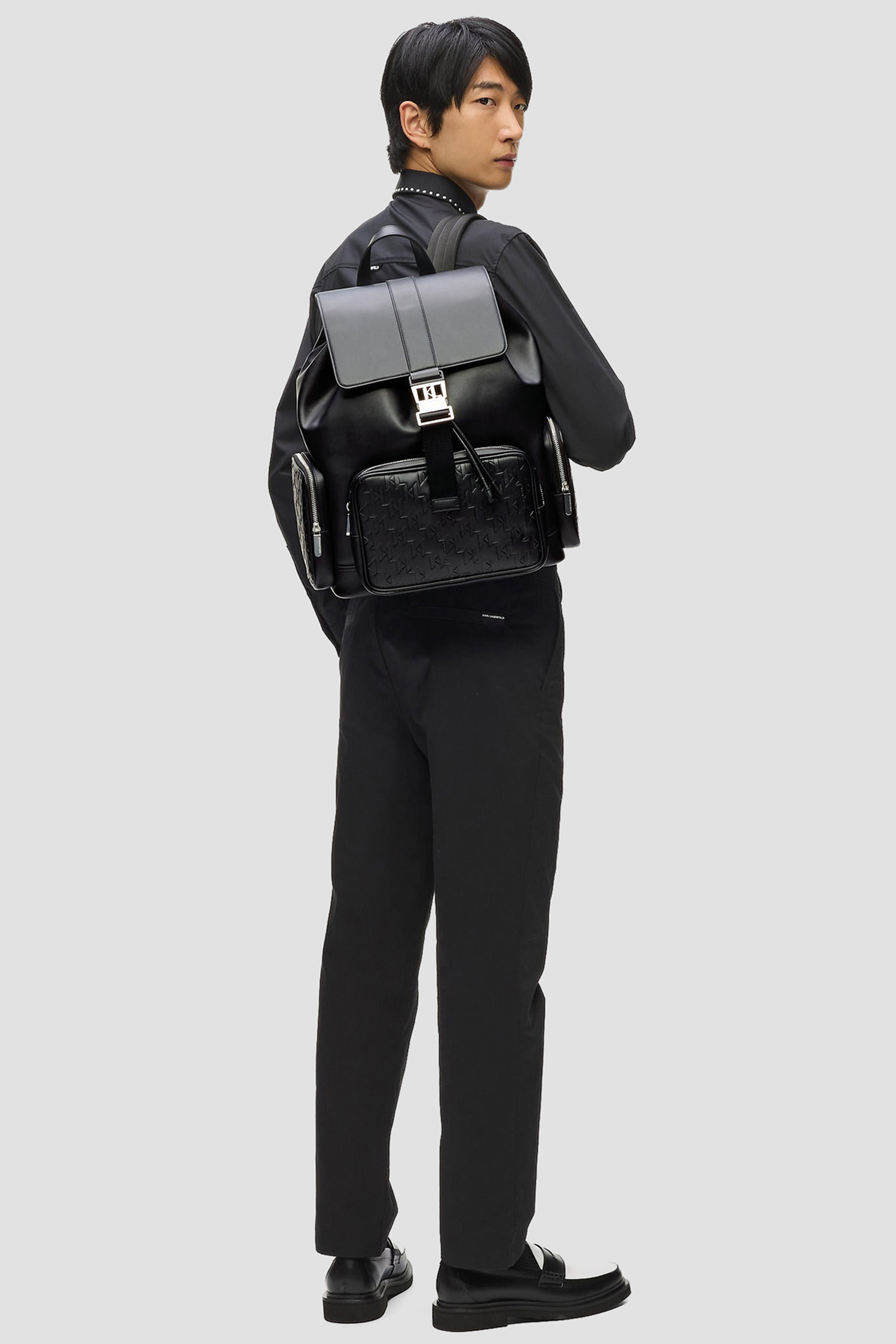 Чоловічий чорний рюкзак Karl Lagerfeld B1M30217;999