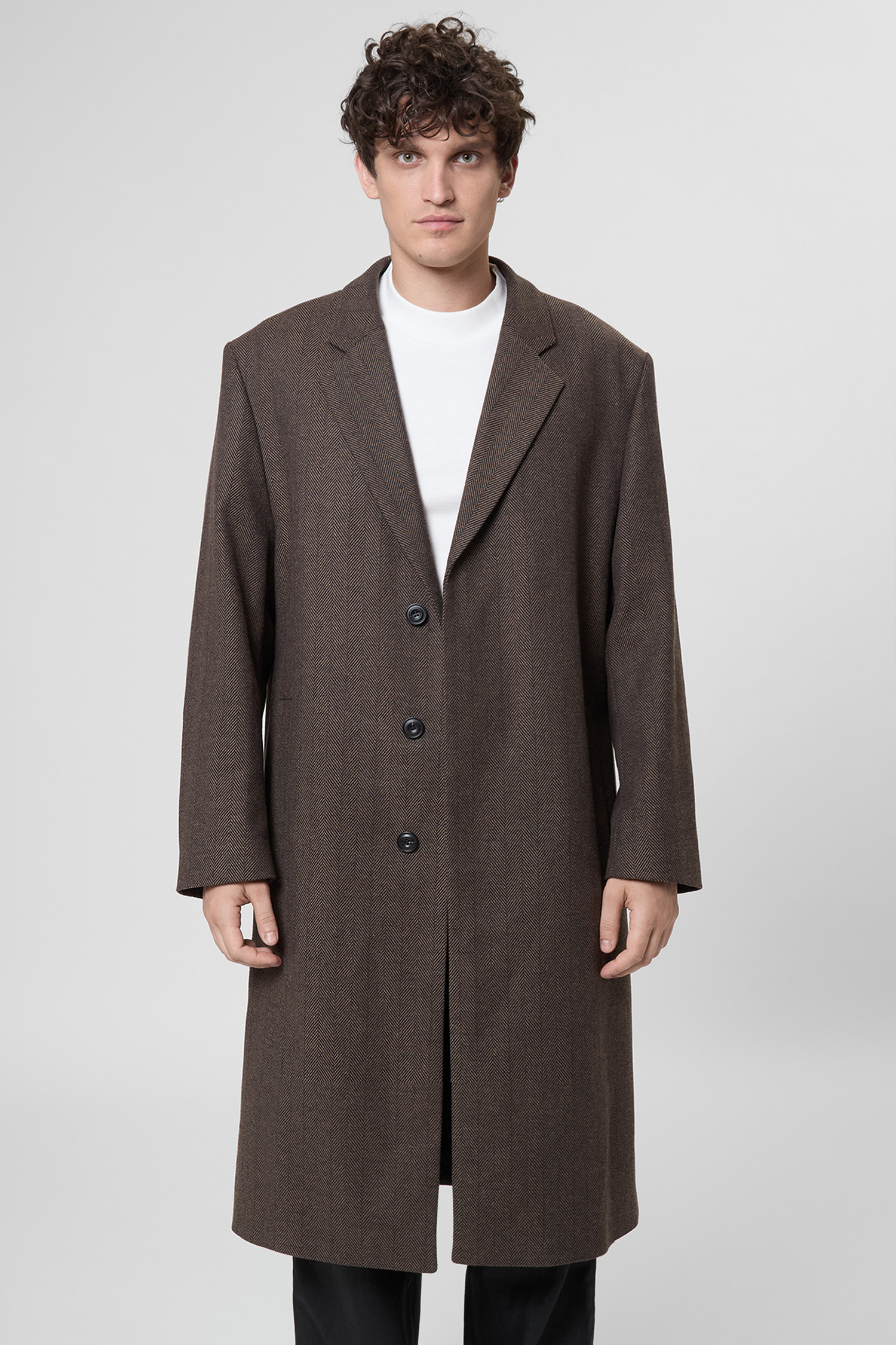 Чоловіче коричневе пальто з візерунком HUGO 50542695;217