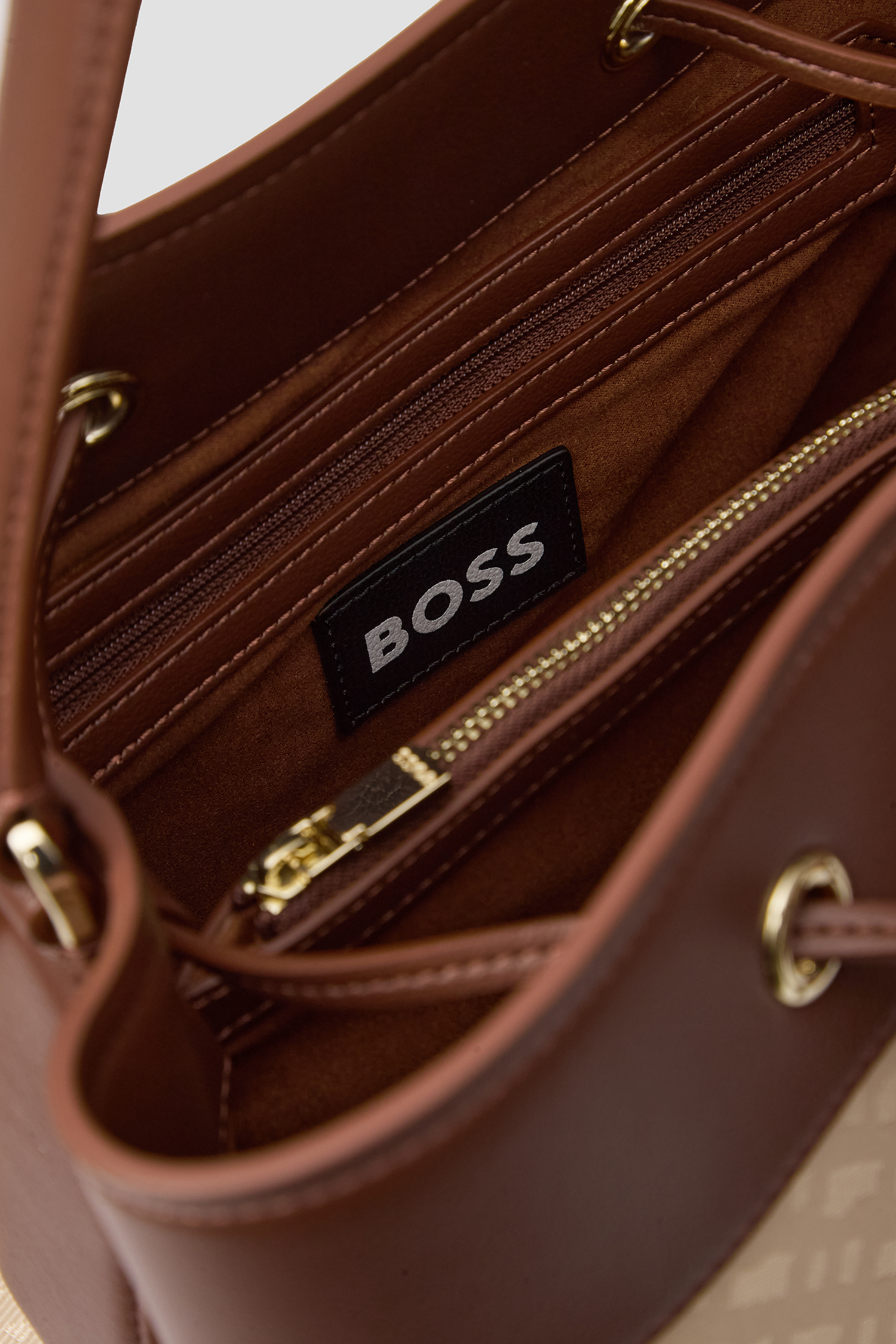 Женская бежевая сумка с узором BOSS 50535990;201