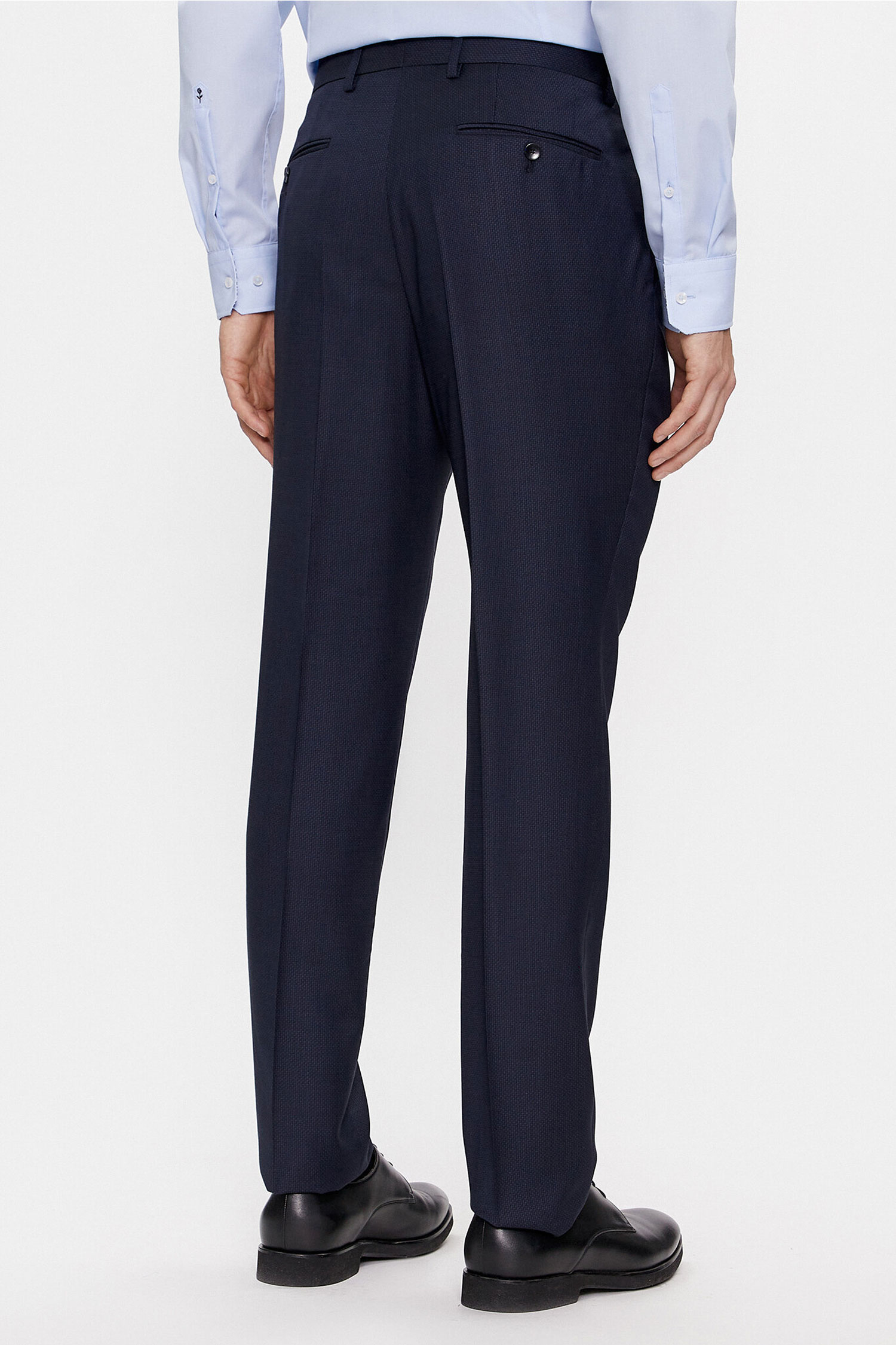 Мужской темно-синий шерстяной костюм (пиджак, брюки) BOSS 50509460;404