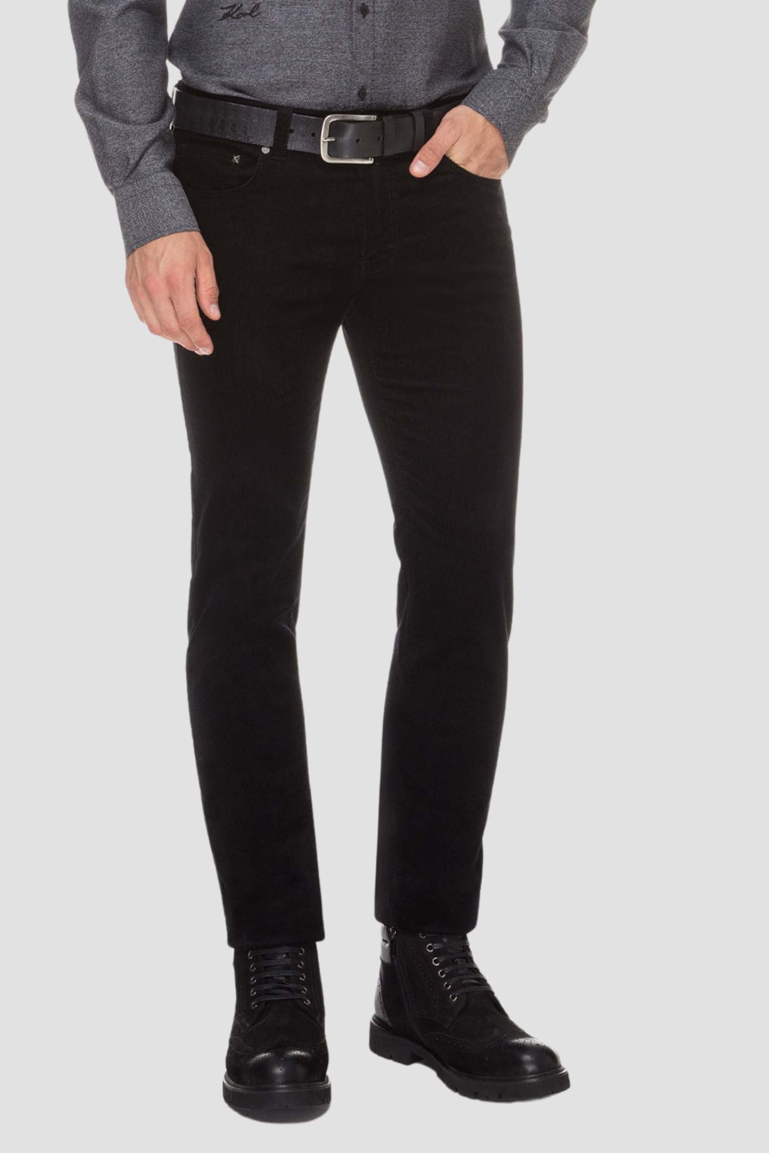 Чоловічі чорні вельветові брюки Karl Lagerfeld 592822.265840;990
