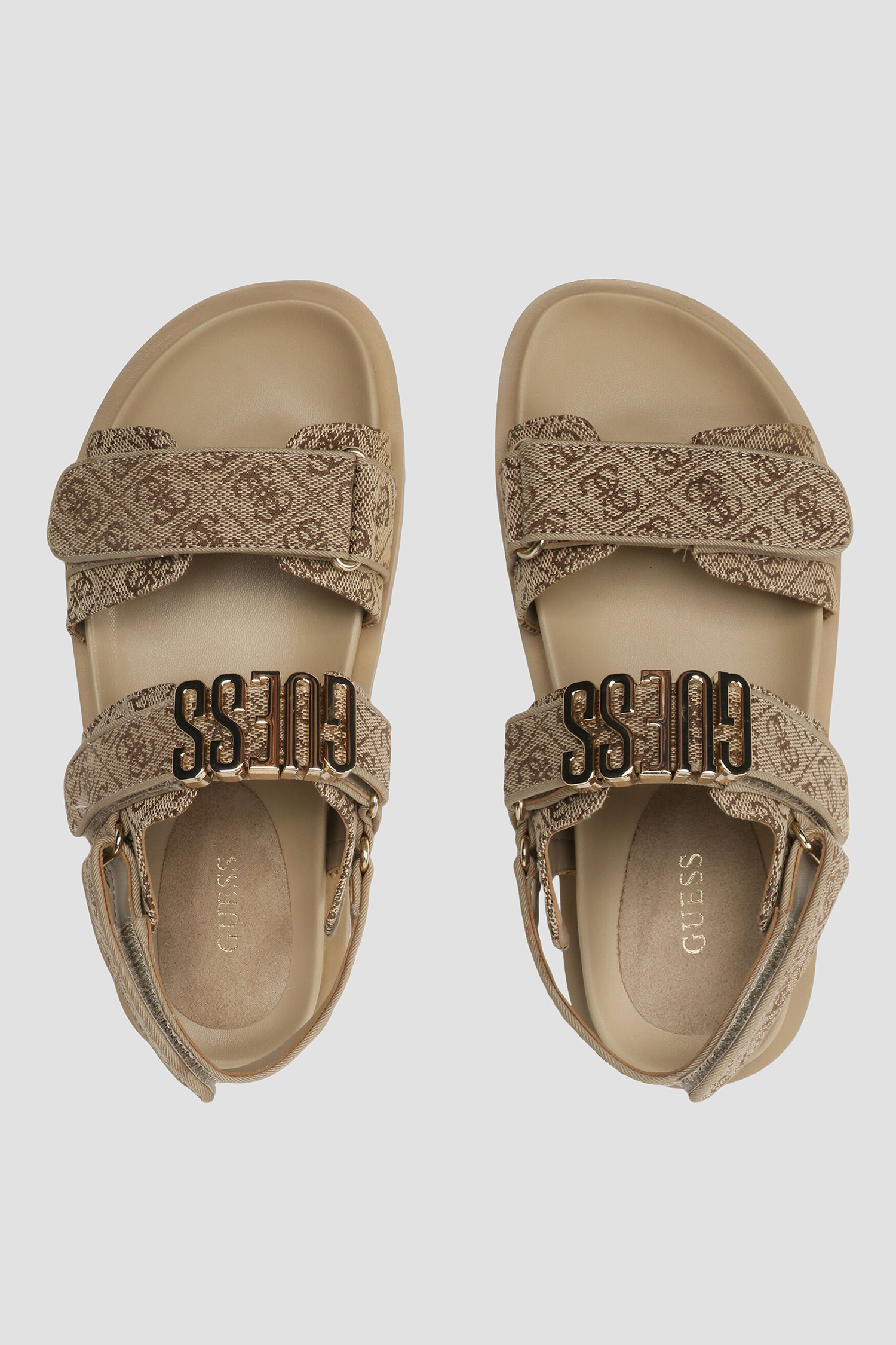 Женские бежевые сандалии с узором Guess FL6FB2.FAL03;BEIBR