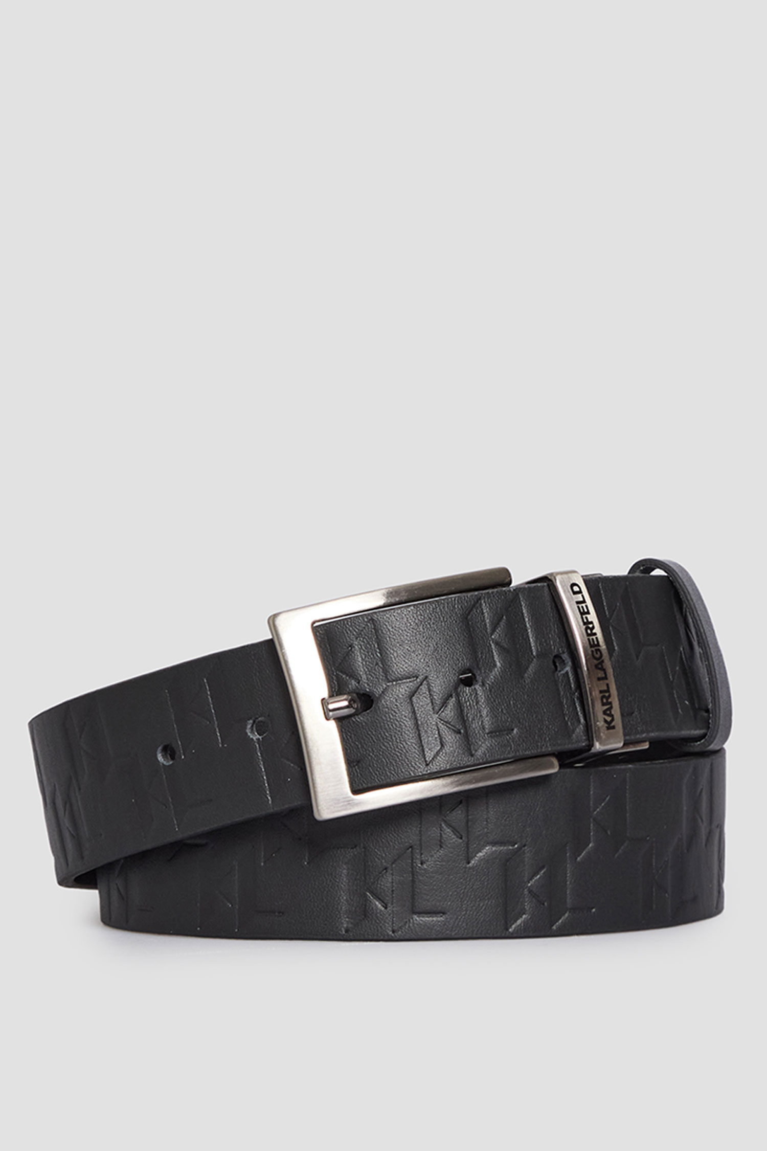 Мужской черный кожаный двусторонний ремень Karl Lagerfeld 551454.815300;990