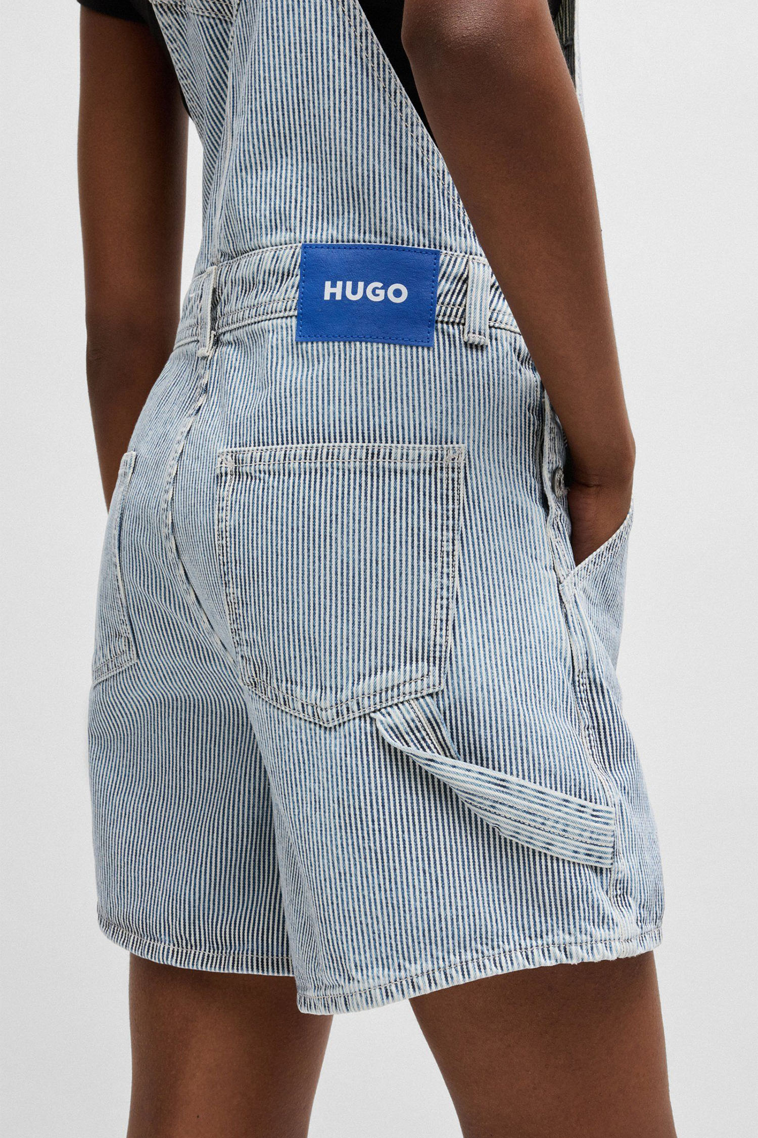 Жіночий блакитний джинсовий комбінезон у смужку HUGO BLUE 50537485;439