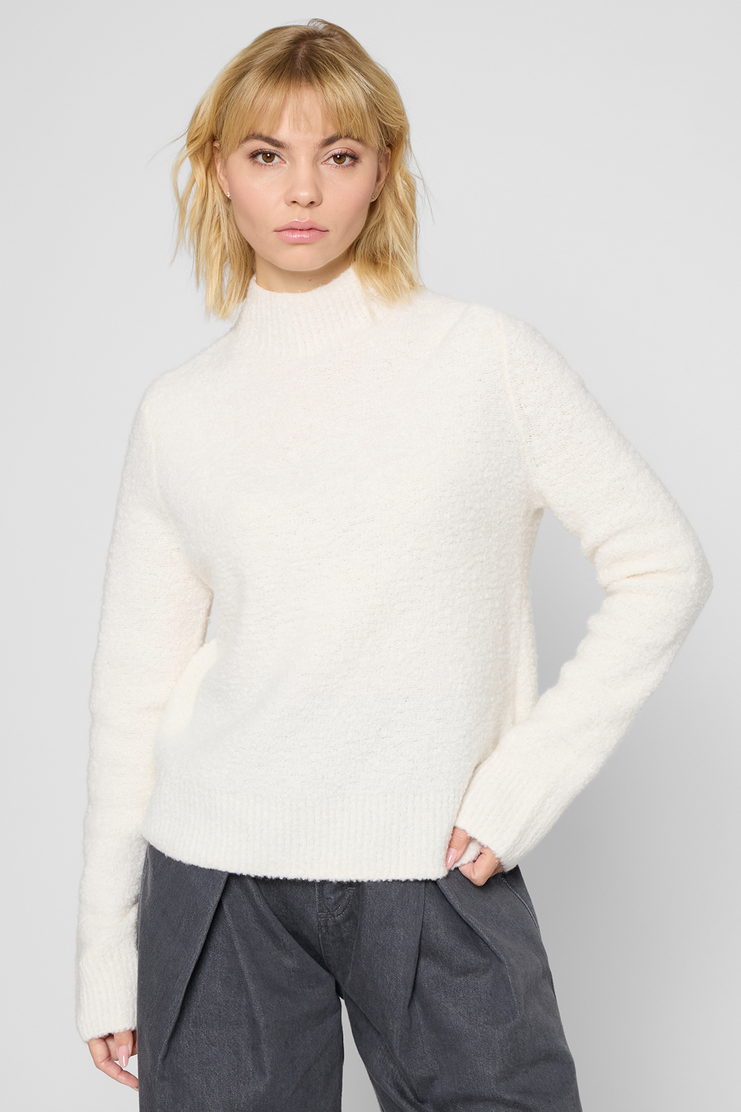 Женский белый шерстяной свитер BOSS 50547907;118