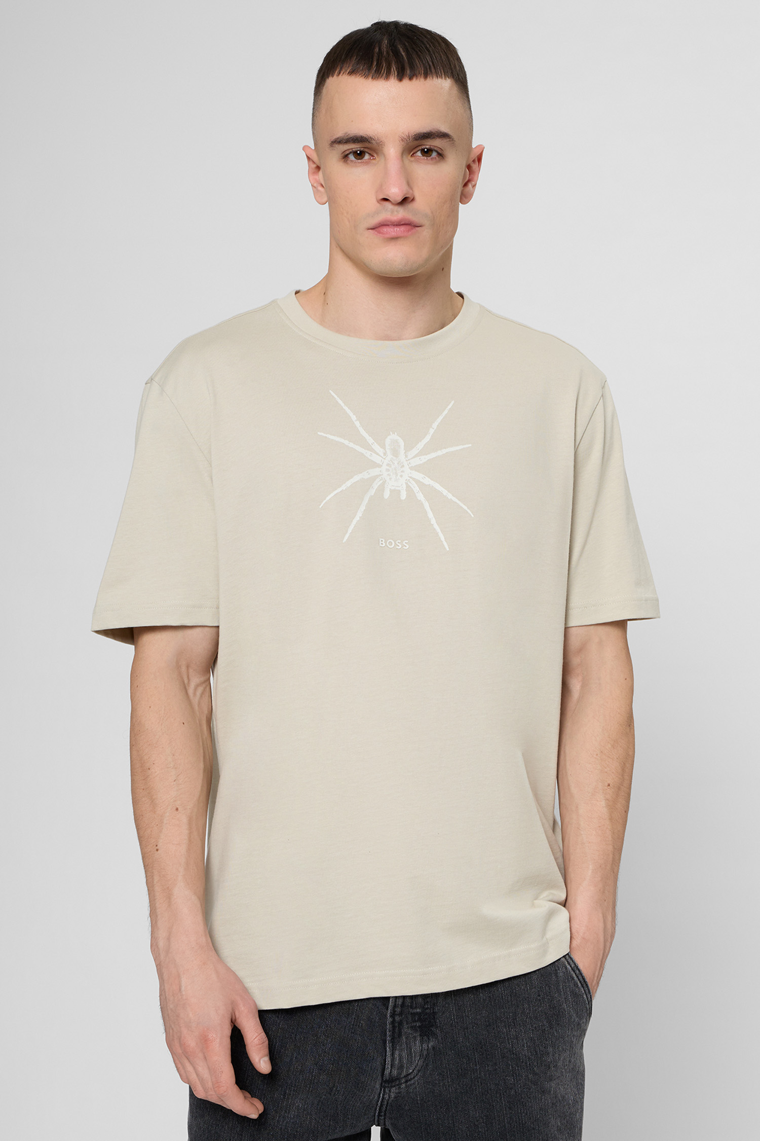 Мужская бежевая футболка BOSS 50534924;271
