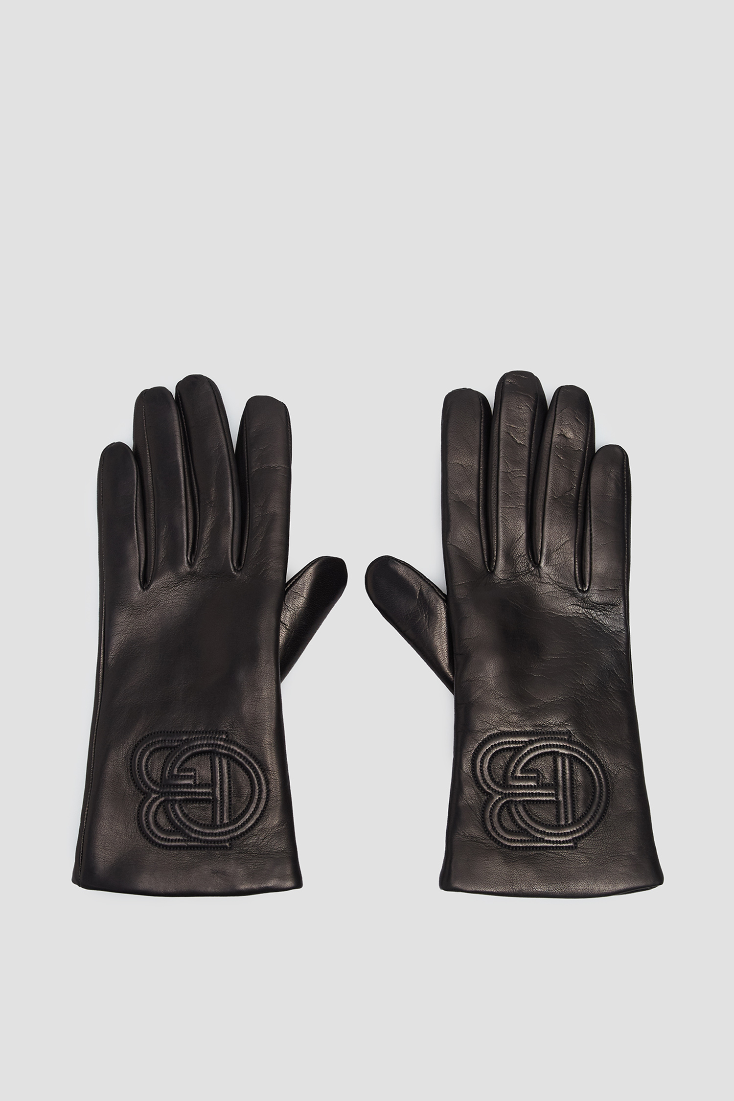 Женские черные кожаные перчатки Baldinini 127501;00